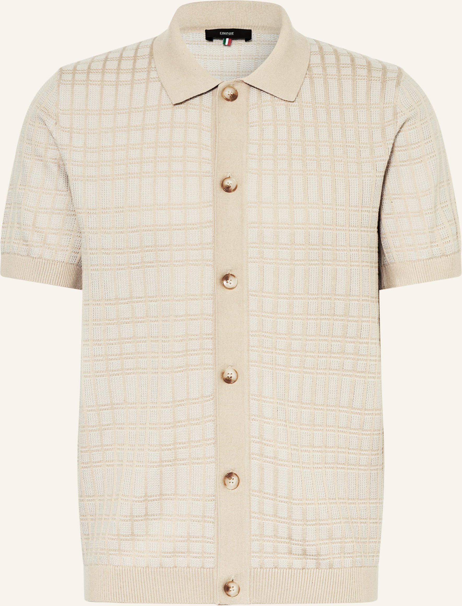 Cinque Strickhemd Ciyaro Extra Slim Fit beige