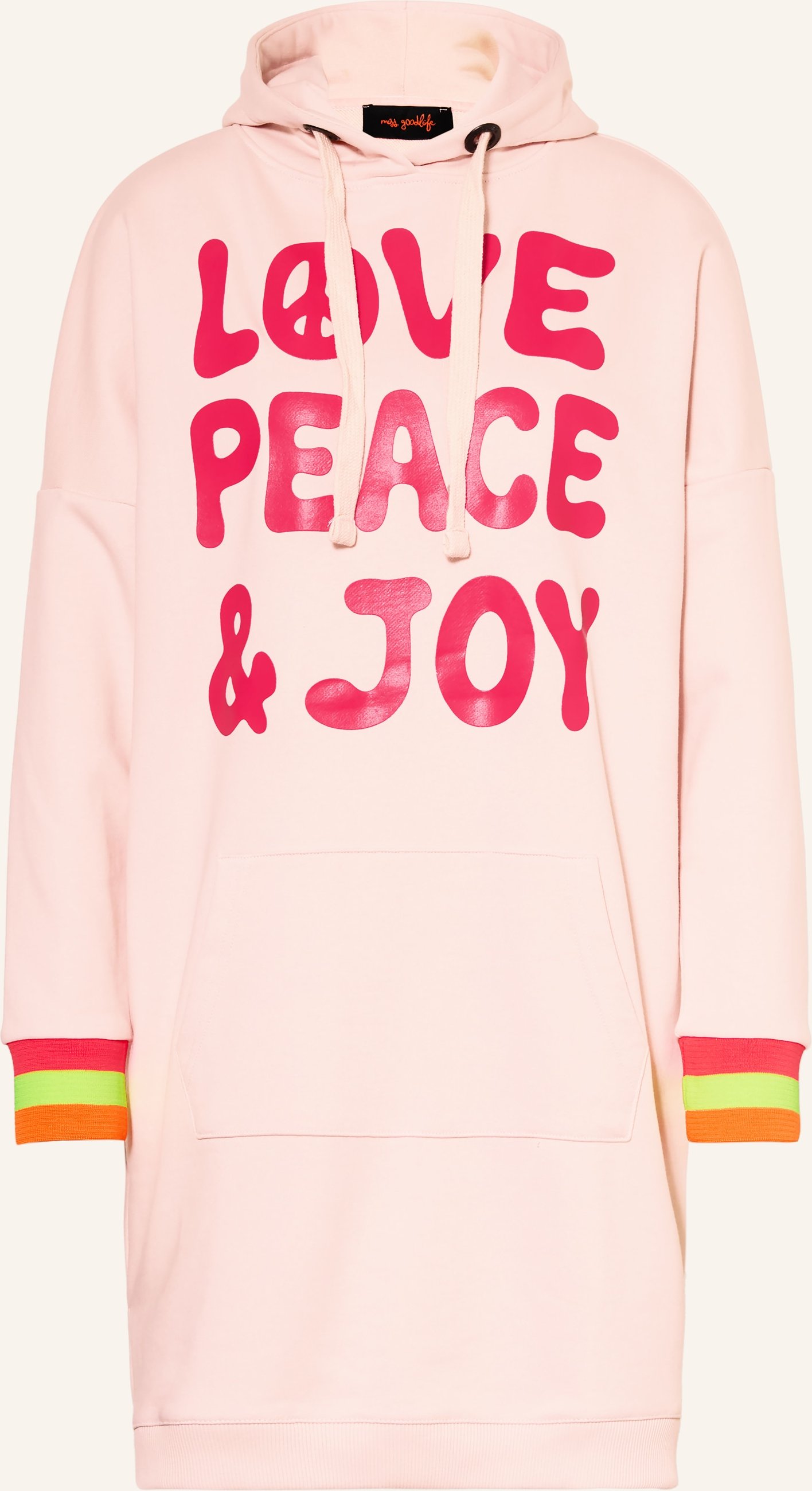 Miss Goodlife Hoodie-Kleid rosa