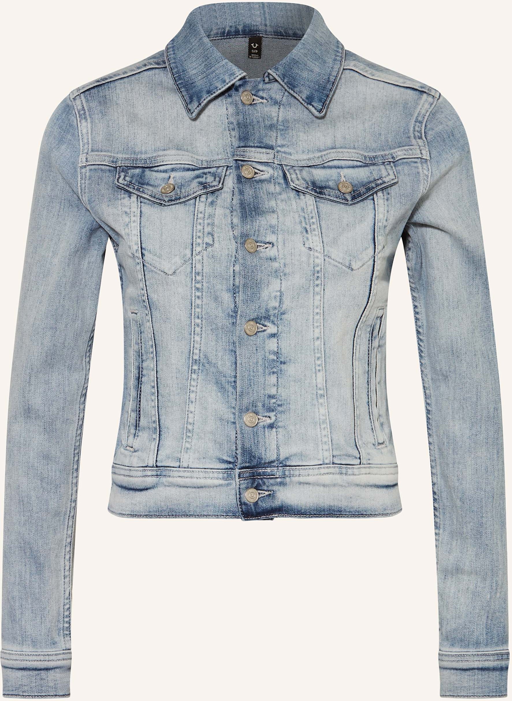 True Religion Cropped-Jeansjacke blau