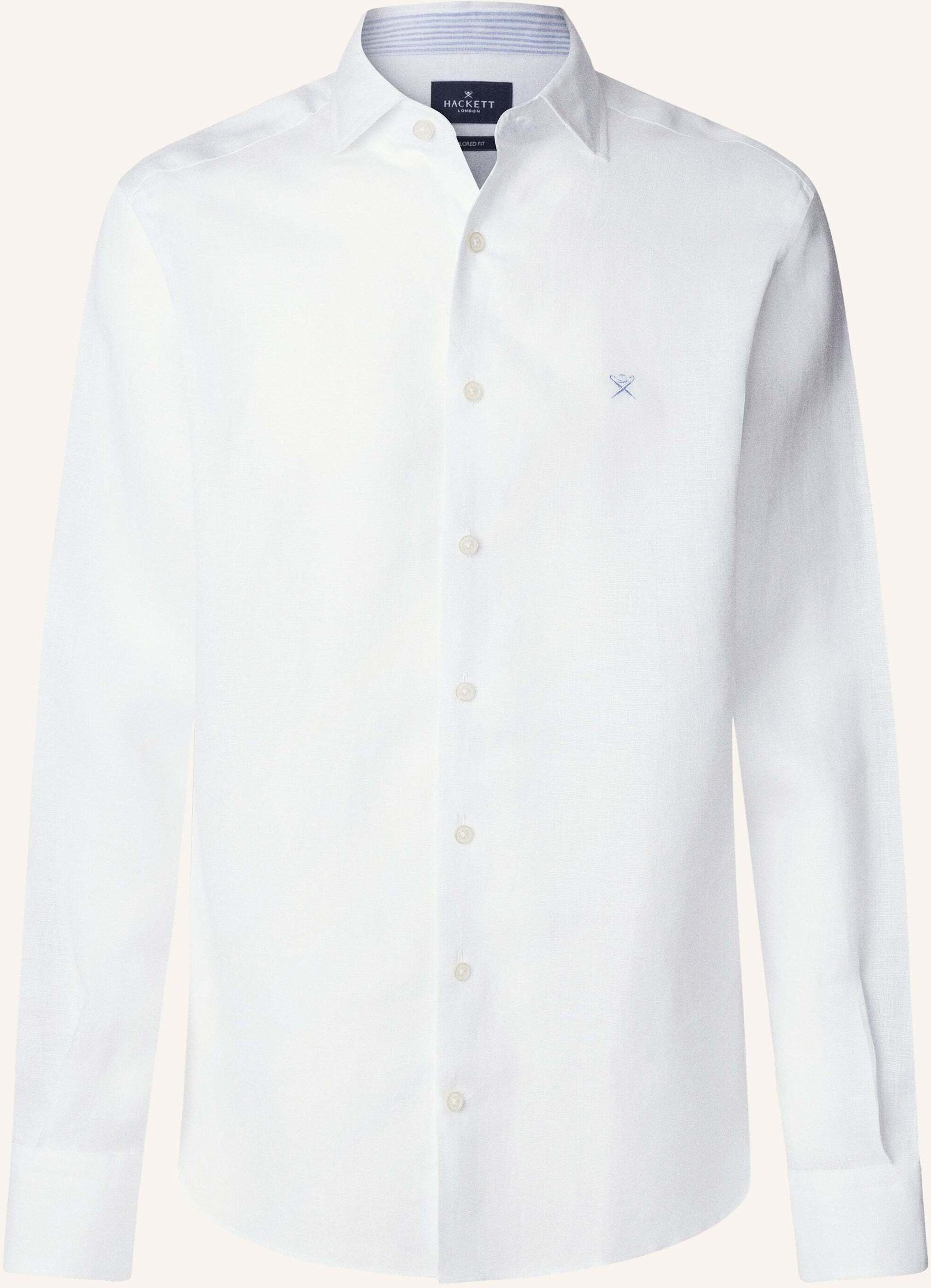 Hackett London Freizeithemd Yarn Dye Linen weiss