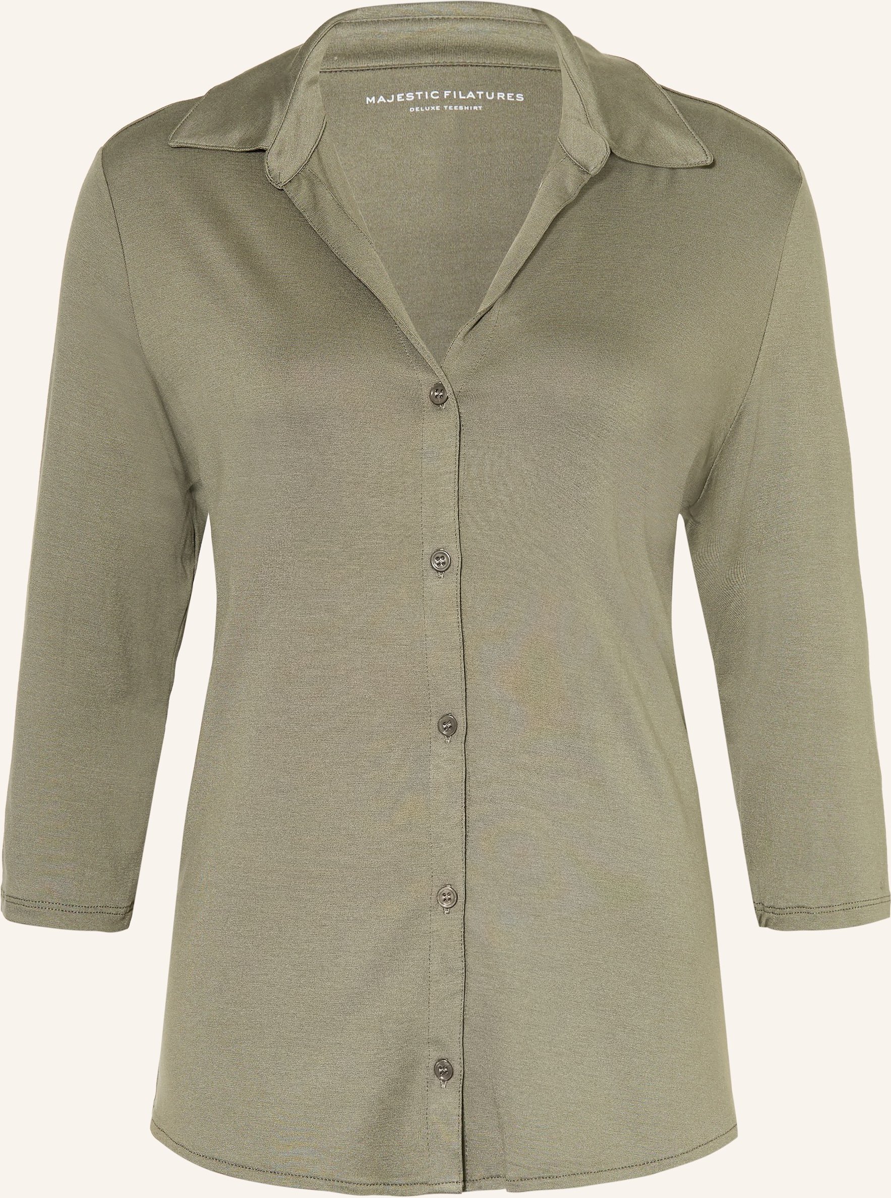 Majestic Filatures Cropped-Hemdbluse Mit 3/4-Arm gruen