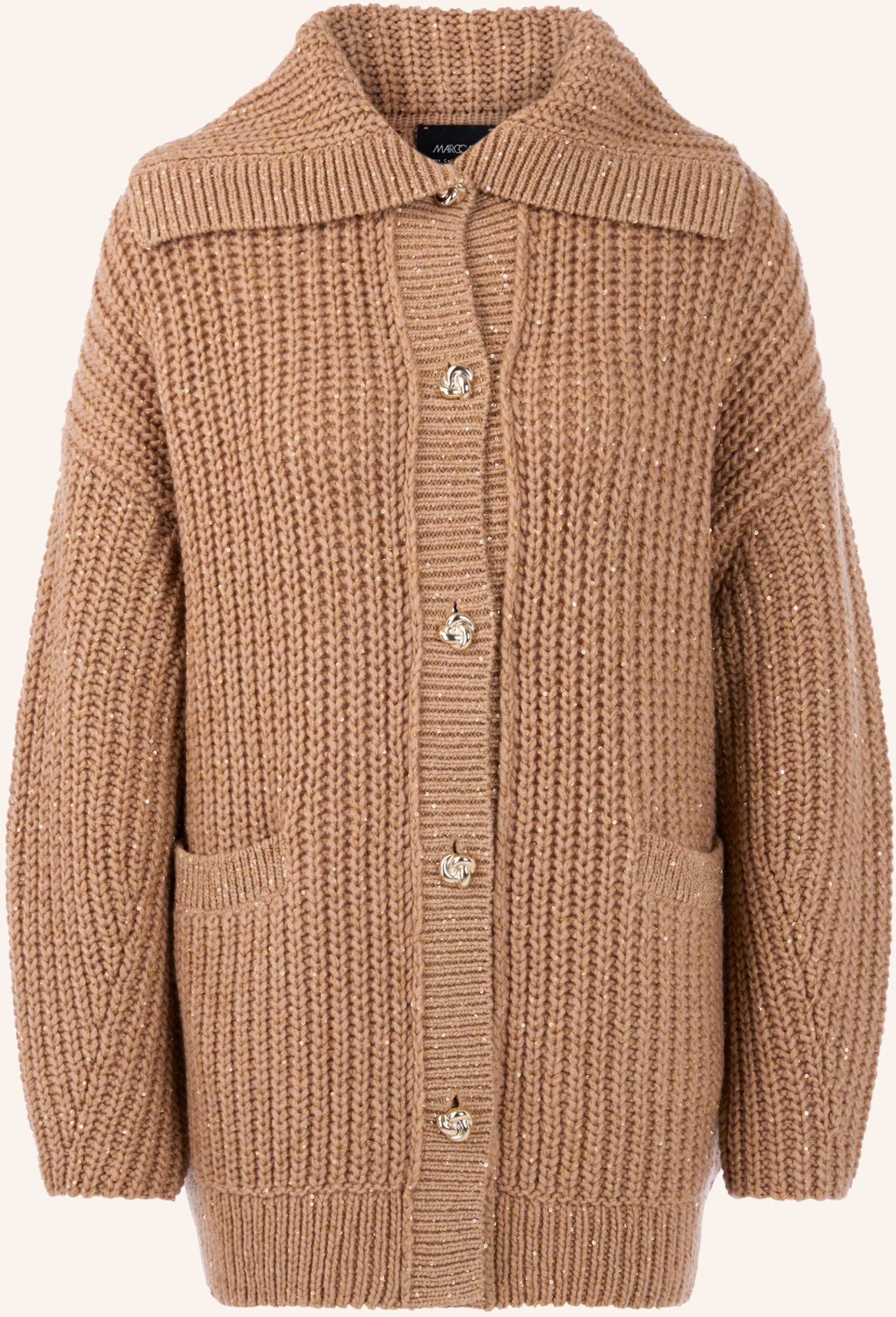 Marc Cain Oversized-Strickjacke Mit Cashmere Und Pailletten braun