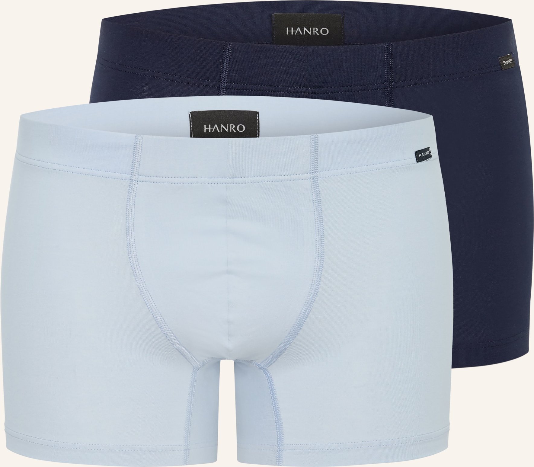 Hanro 2er-Pack Boxershorts Cotton Essentials blau