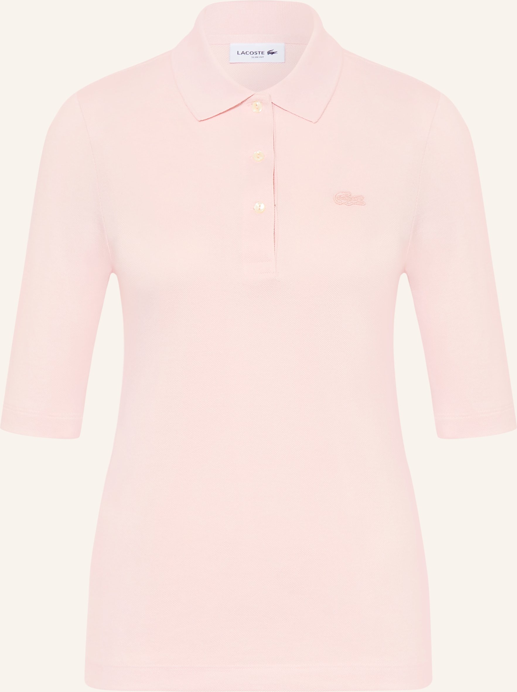 Lacoste Piqué-Poloshirt Mit 3/4-Arm rosa