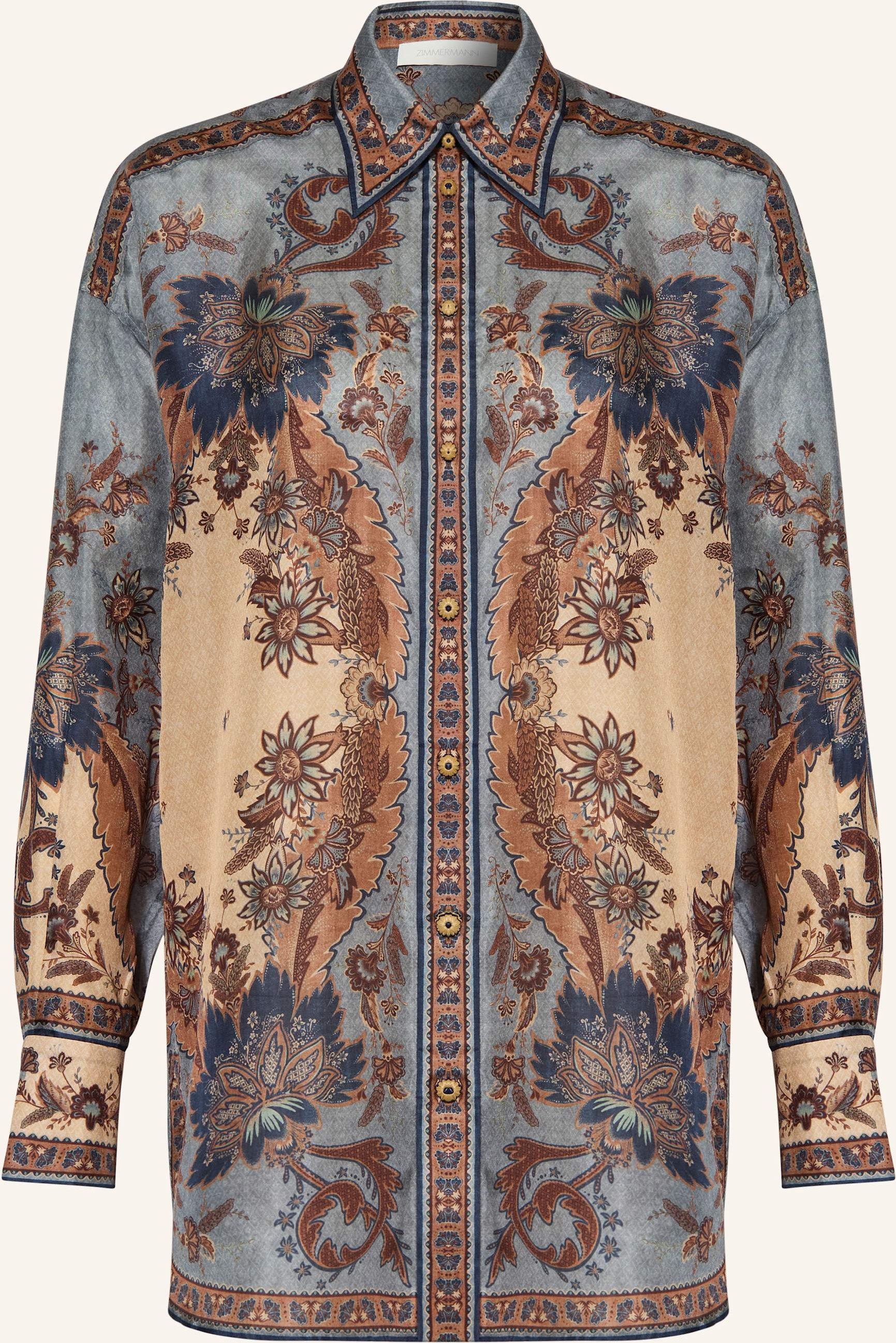 Zimmermann Hemdbluse Ascension Aus Seide blau