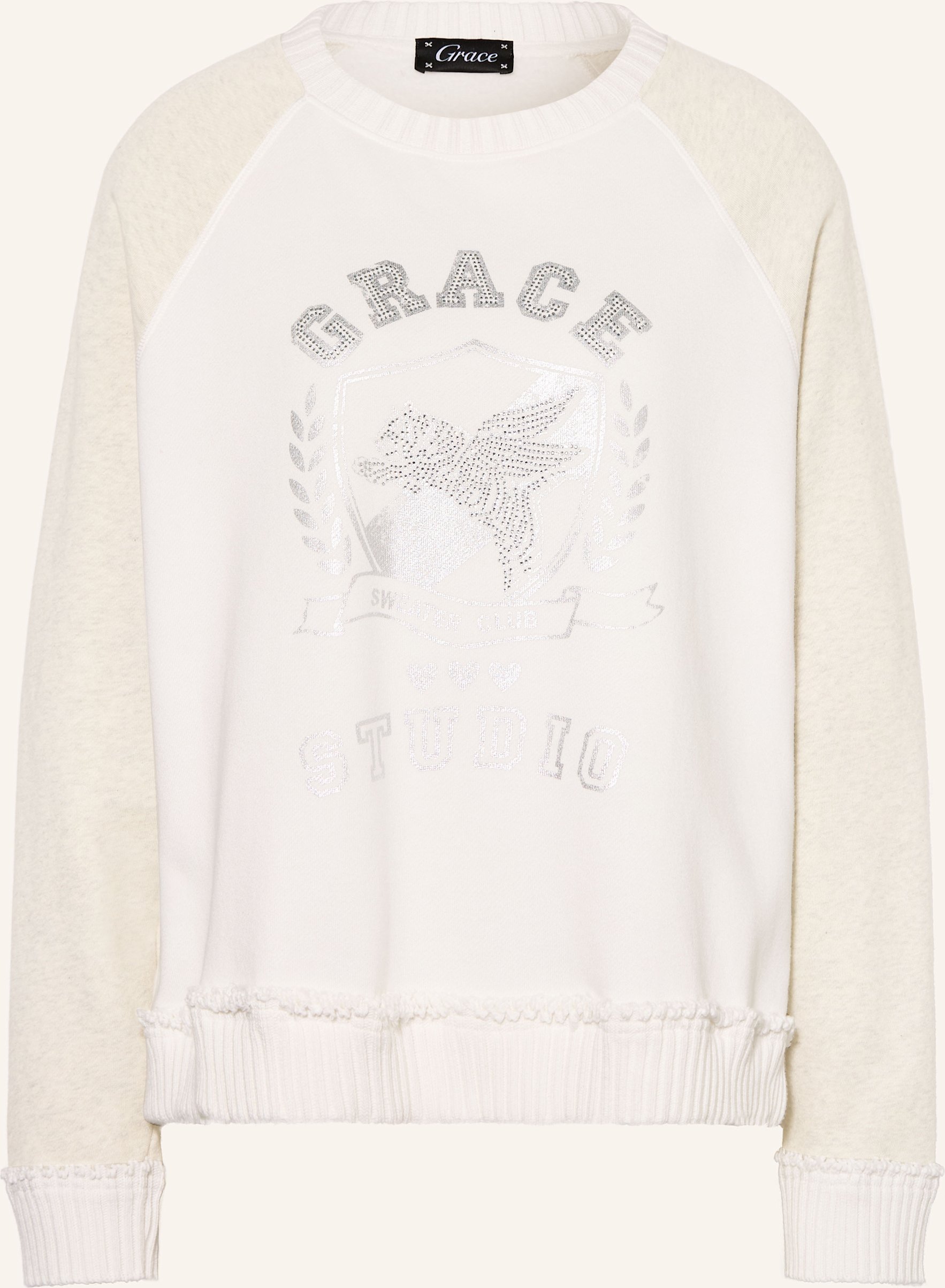 Grace Sweatshirt Mit Schmucksteinen weiss