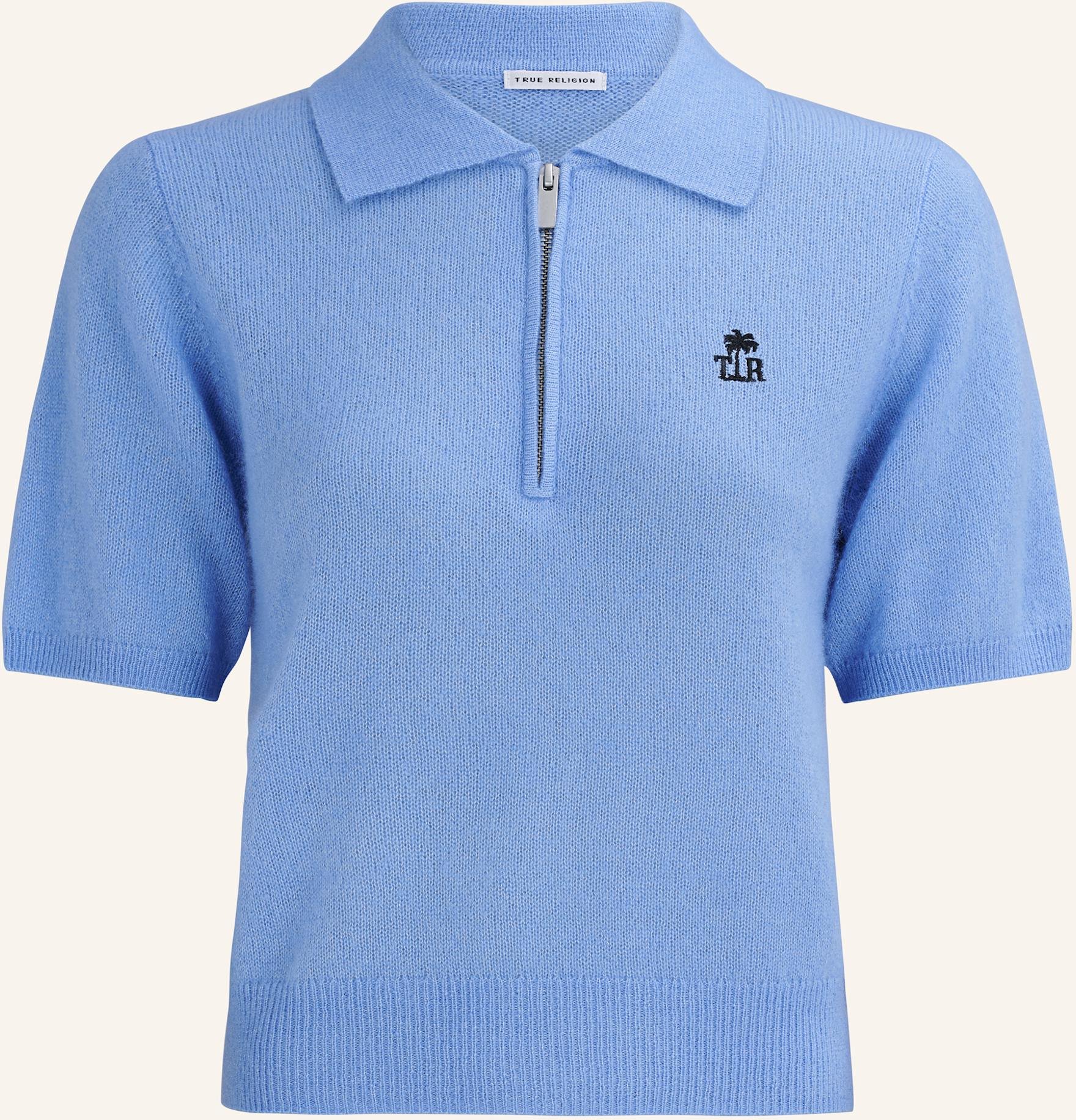 True Religion Strick-Poloshirt Amara blau