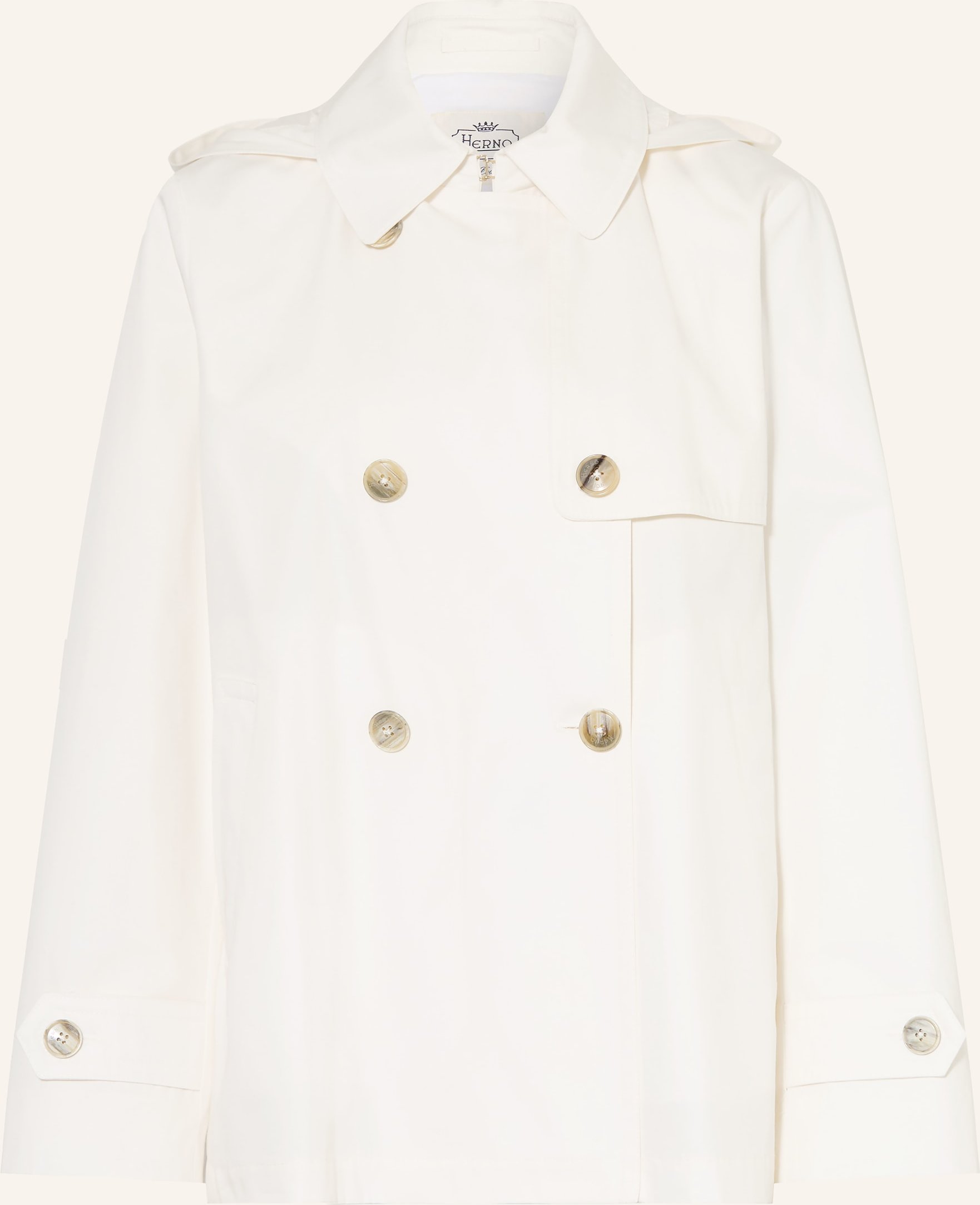 Herno Trenchcoat Mit Abnehmbarer Kapuze weiss