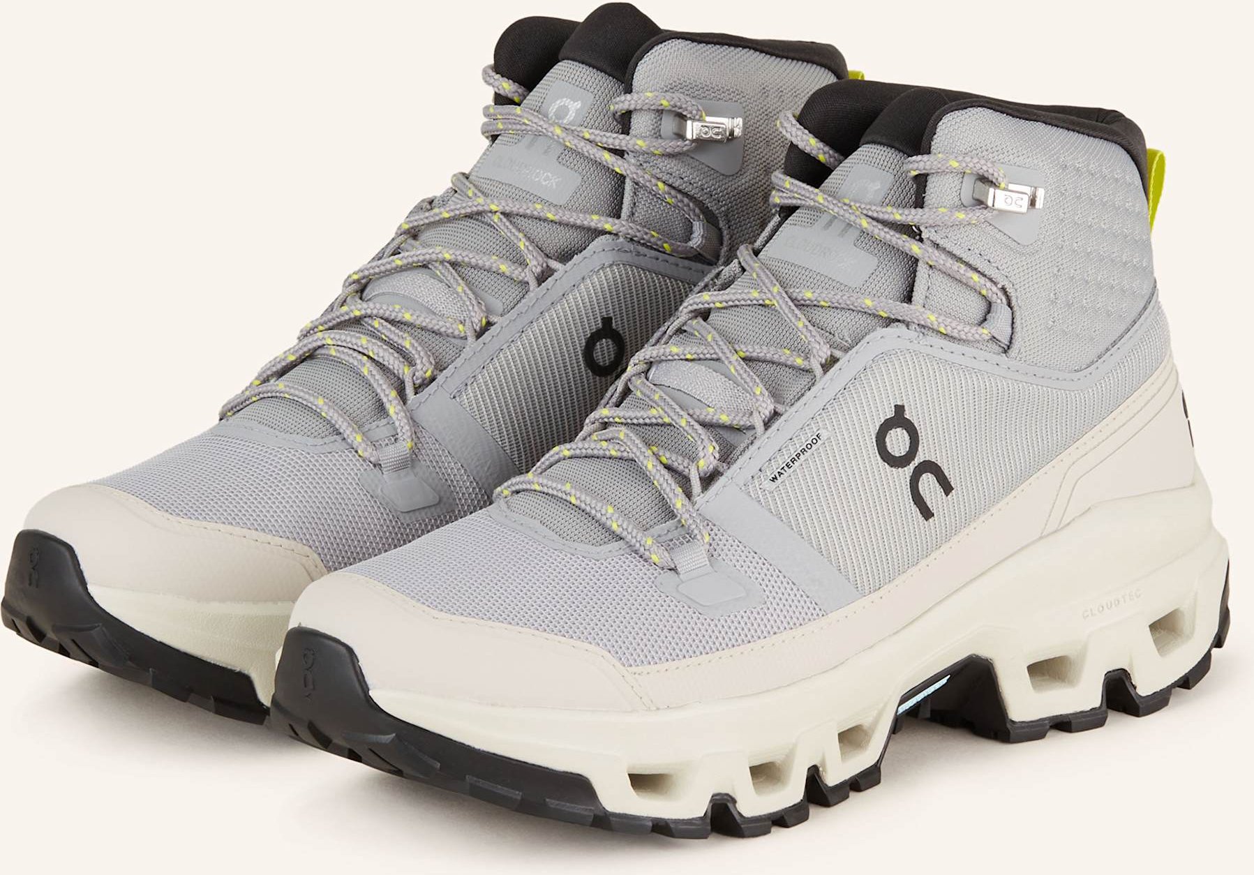 On Wanderschuhe Cloudrock Mid Wp grau