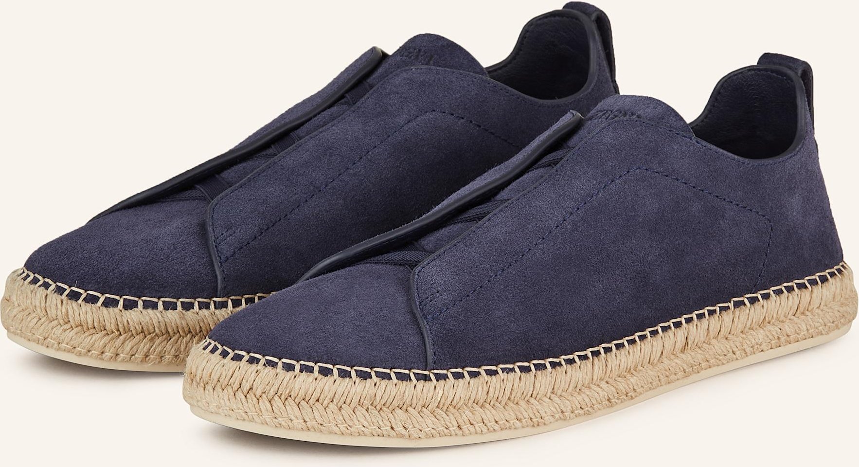 Zegna Slip-On-Sneaker Triple Stitch blau