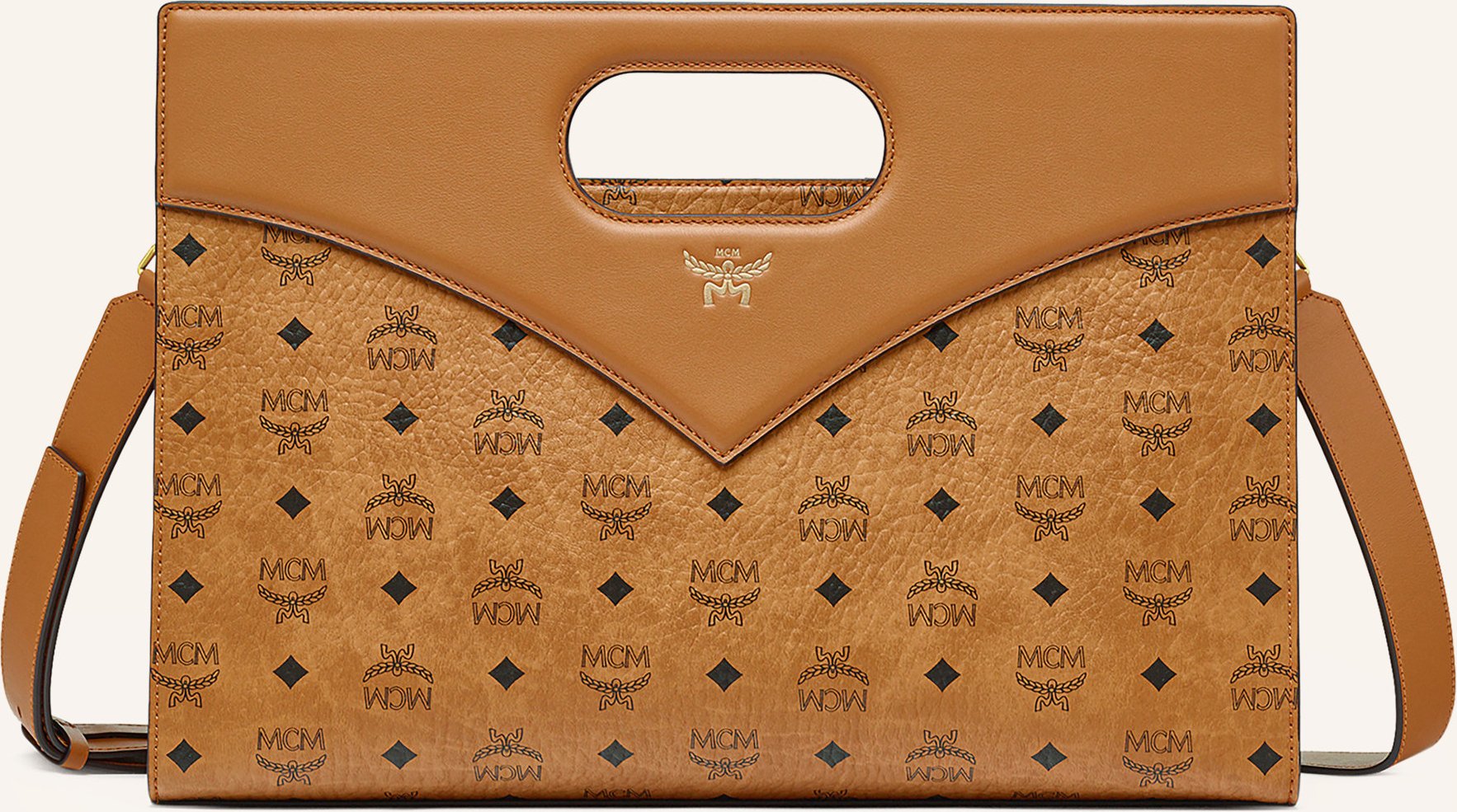 Thumbnail - Mcm Handtasche Diamond Visetos braun