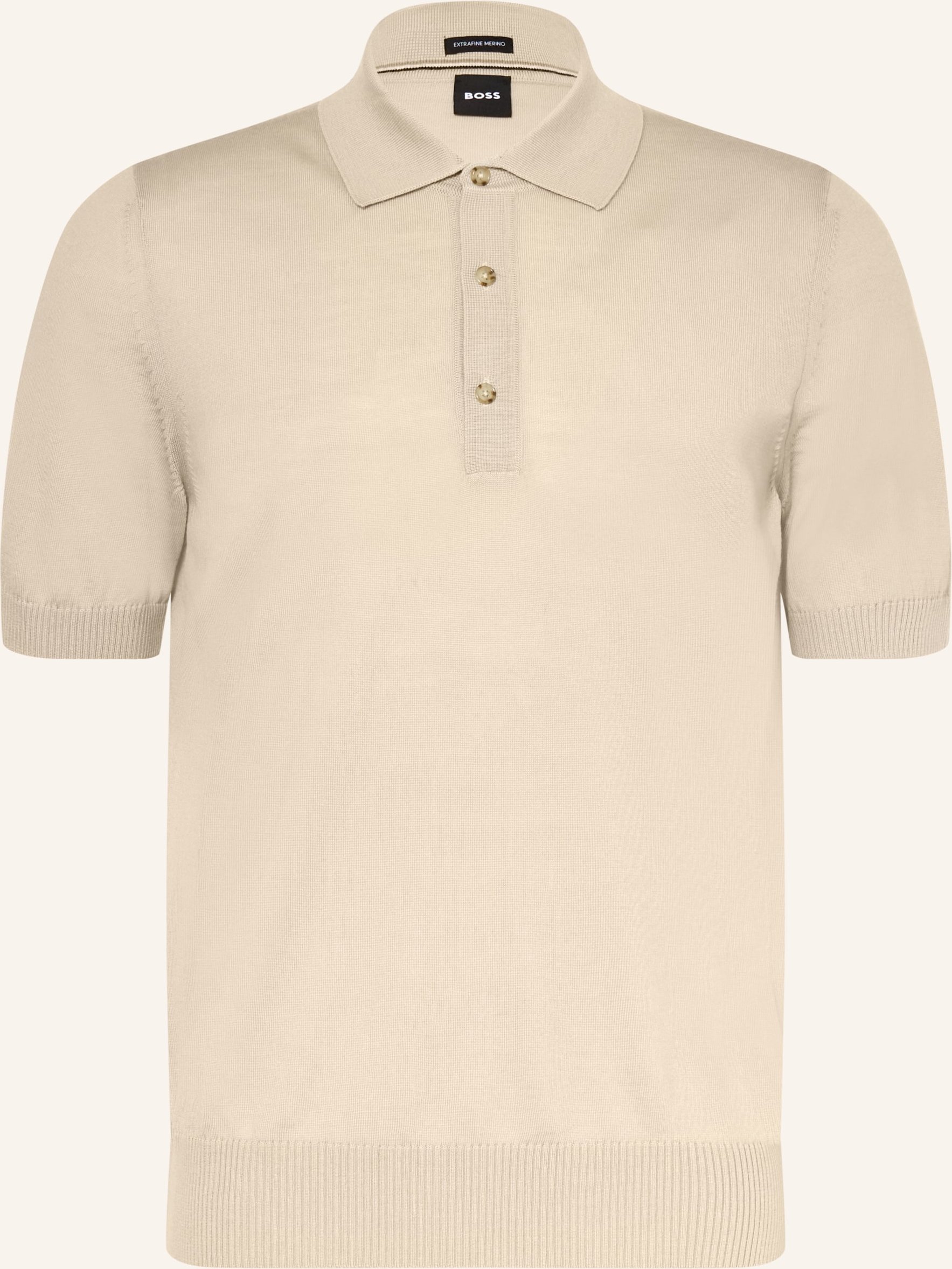 Boss Strick-Poloshirt Nolano beige