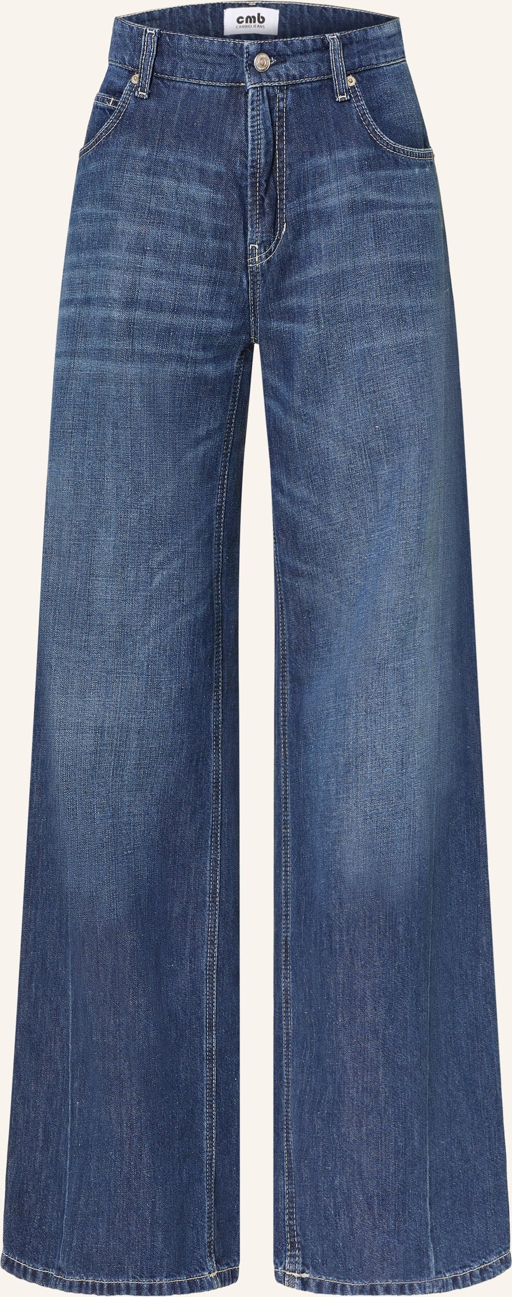 Cambio Wide Leg Jeans Palazzo Mit Leinen blau