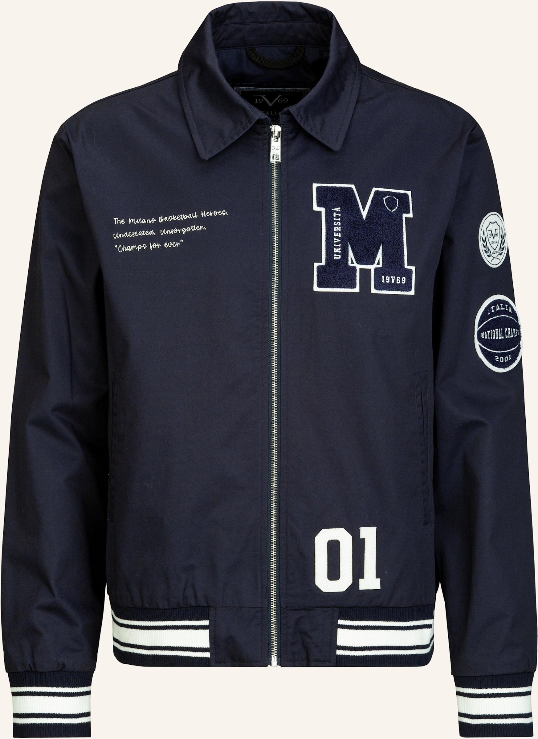 19V69 Italia Collegejacke Panatta College blau