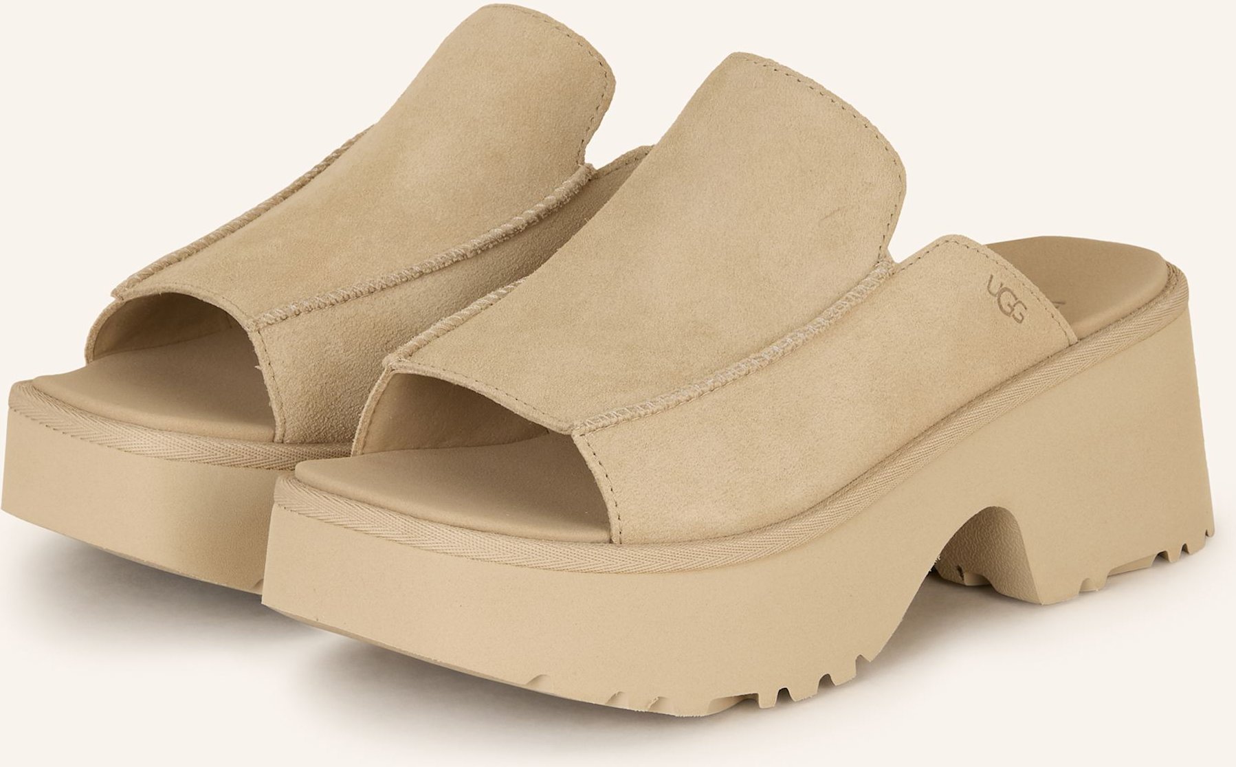 Ugg Plateau-Pantoletten beige