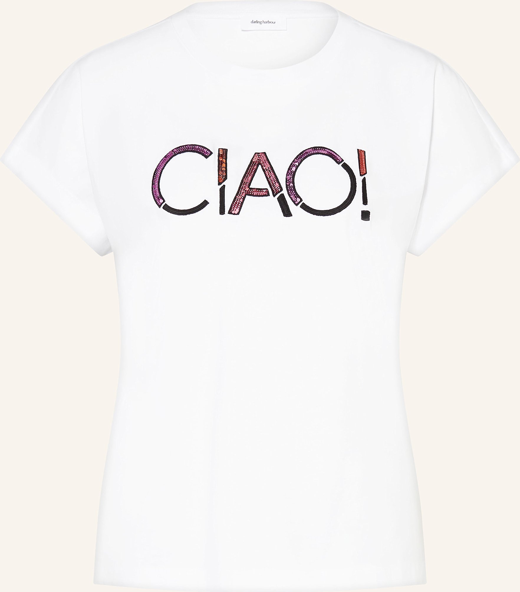 Darling Harbour T-Shirt Mit Pailletten weiss