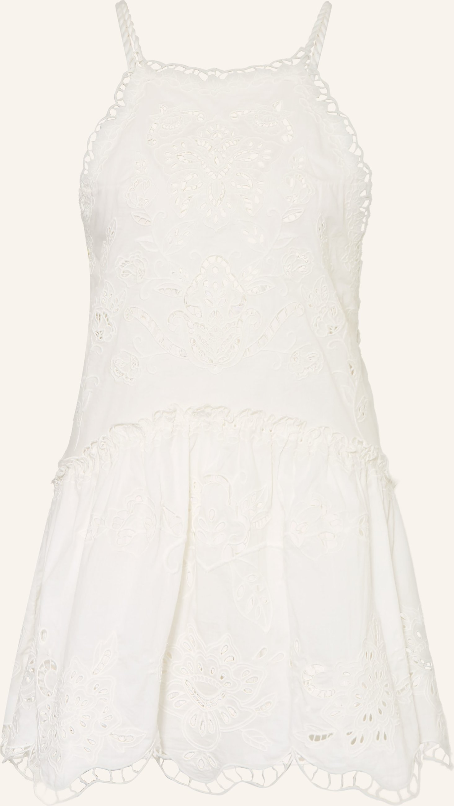 Farm Rio Strandkleid Aus Lochspitze weiss