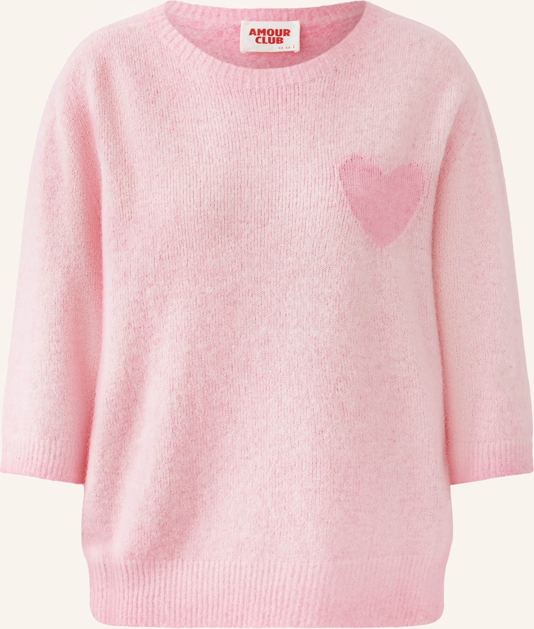 Oui Pullover Mit 3/4-Arm rosa