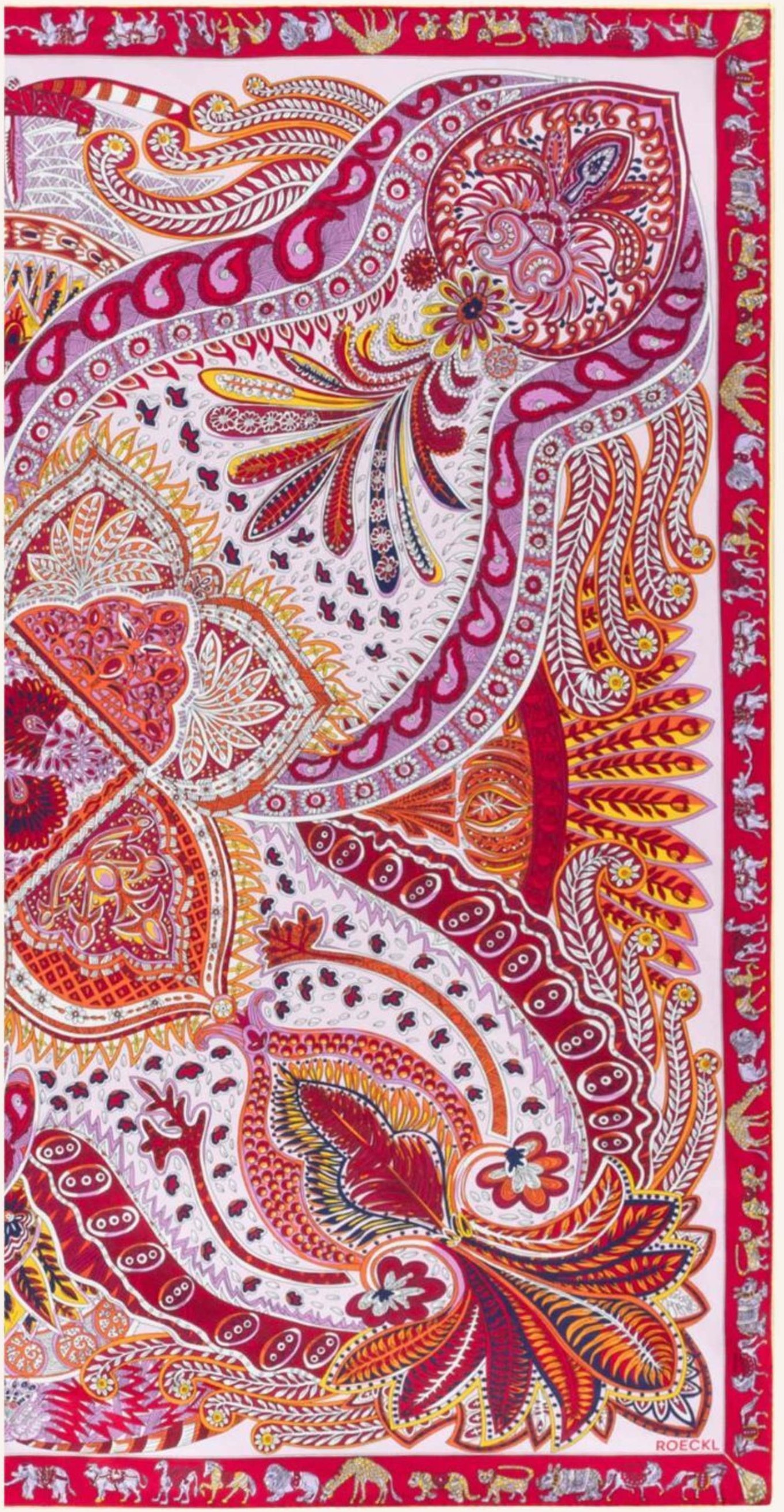 Roeckl Seidentuch Vibrant Paisley rot