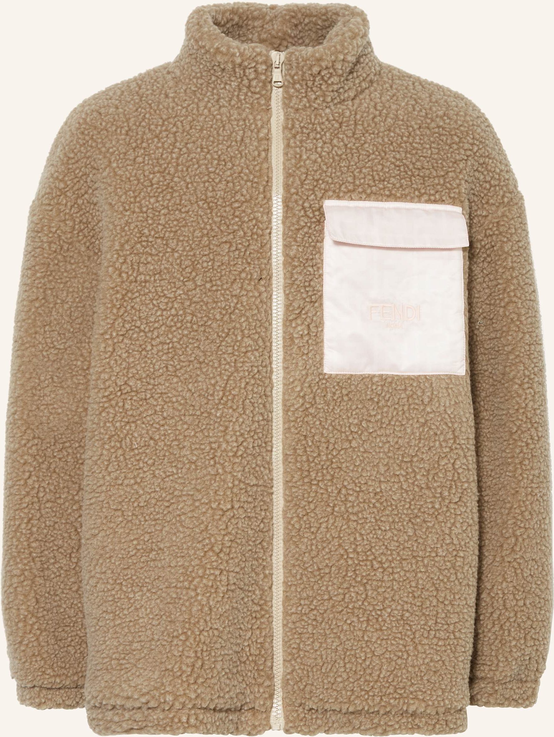 Fendi Teddyfell-Jacke beige