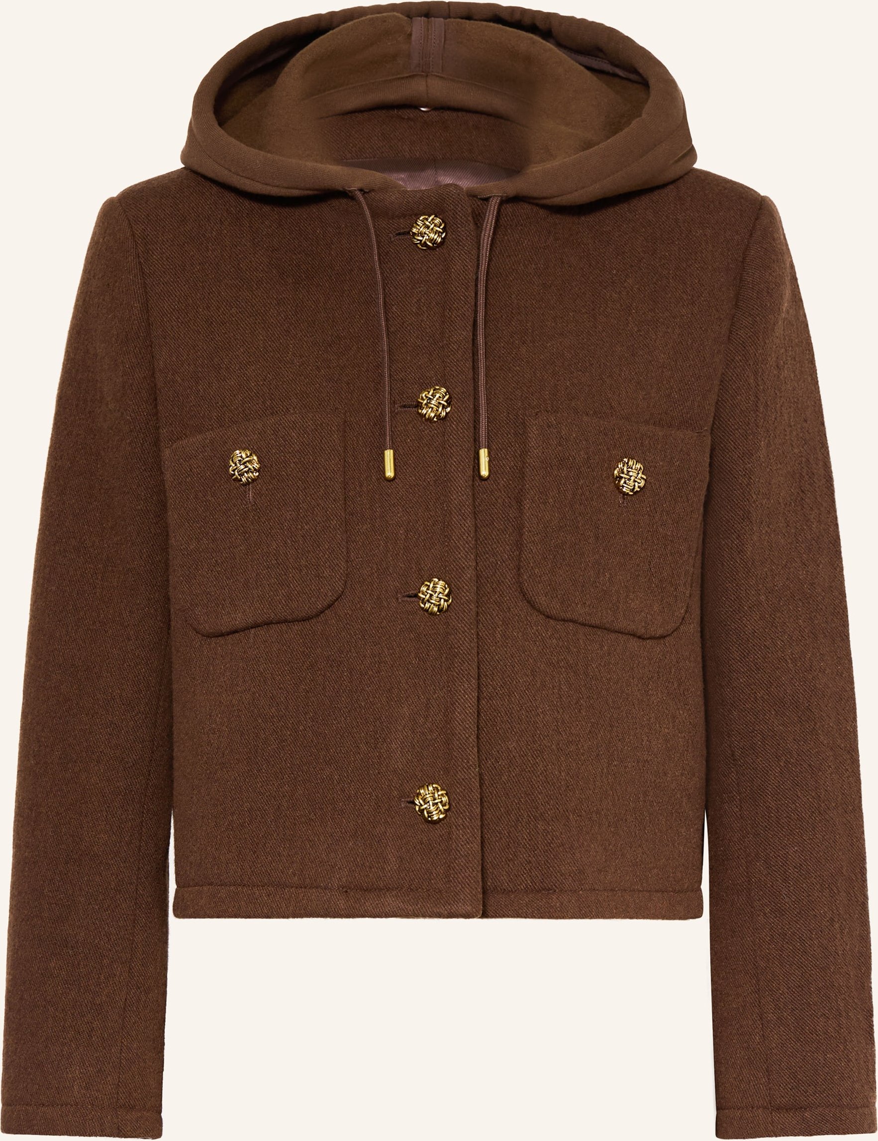 Ba&Sh Kastenjacke Mit Abnehmbarer Kapuze braun