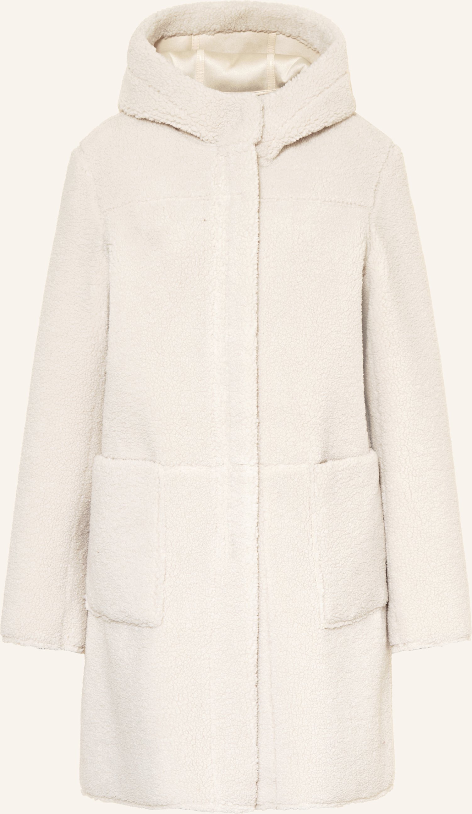 Rino & Pelle Teddyfell-Mantel Alina Zum Wenden weiss