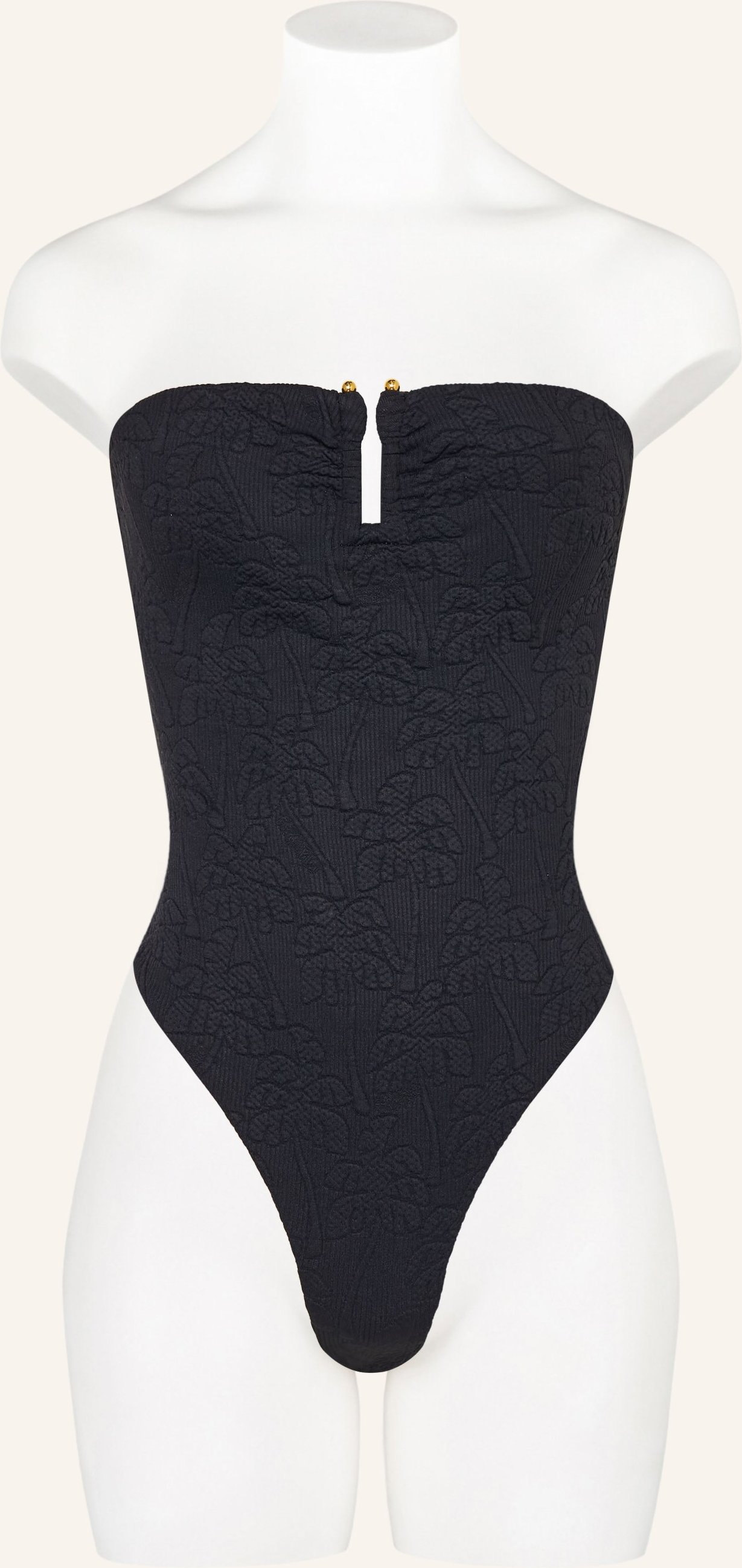 Farm Rio Bandeau-Badeanzug Black Palm Trees schwarz