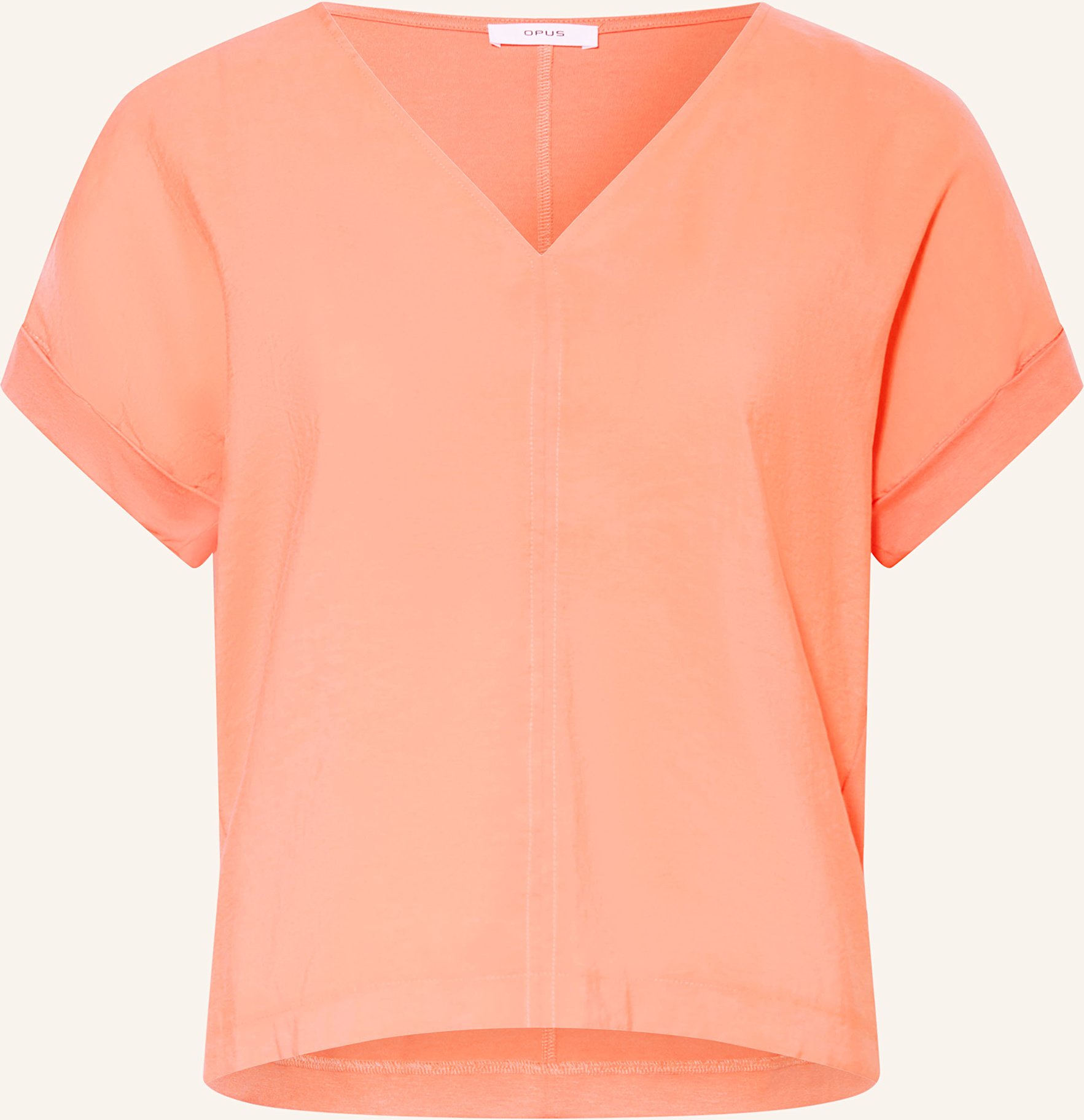 Opus T-Shirt Solme Im Materialmix orange