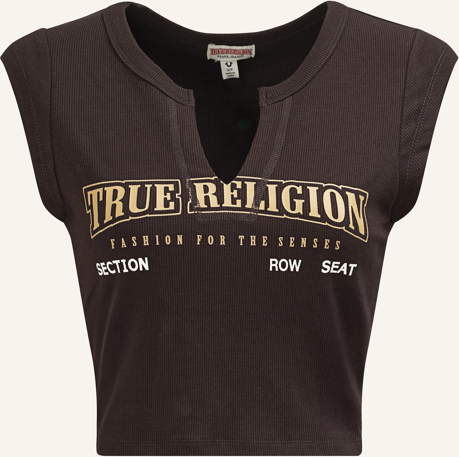 True Religion V-Neck Notch braun