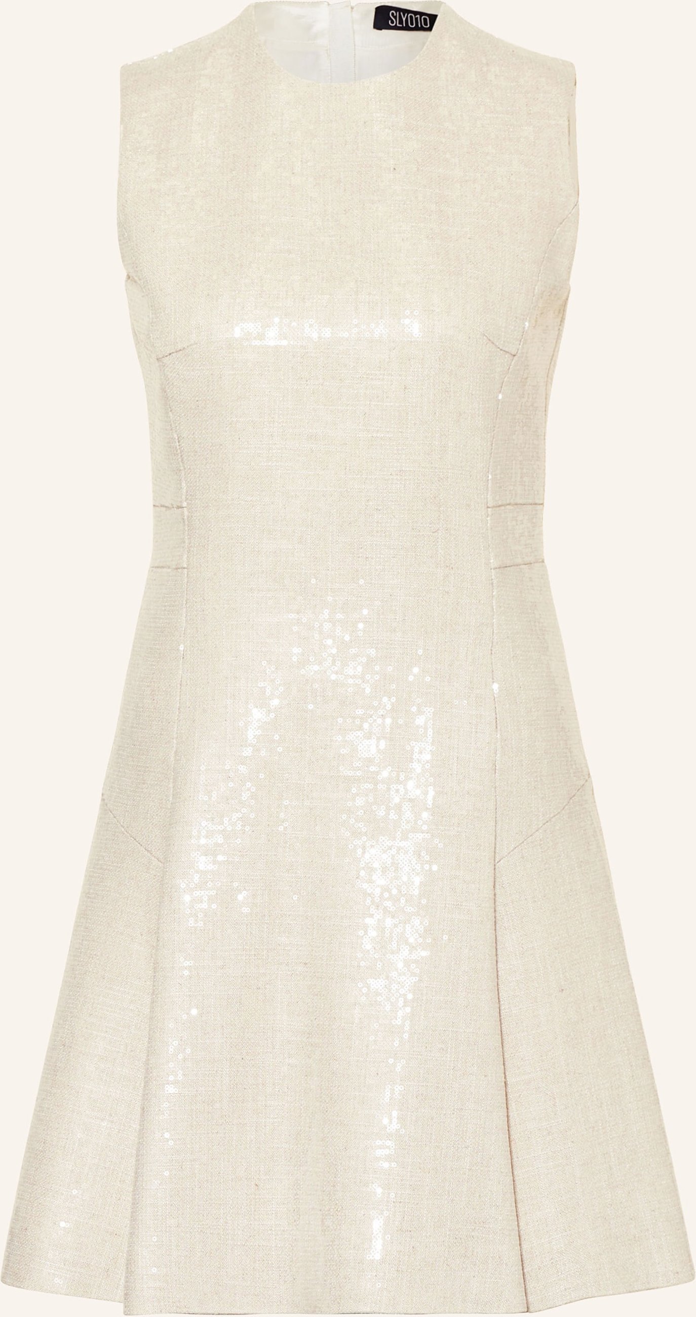Thumbnail - Sly 010 Kleid Yvonne Mit Leinen Und Pailletten beige