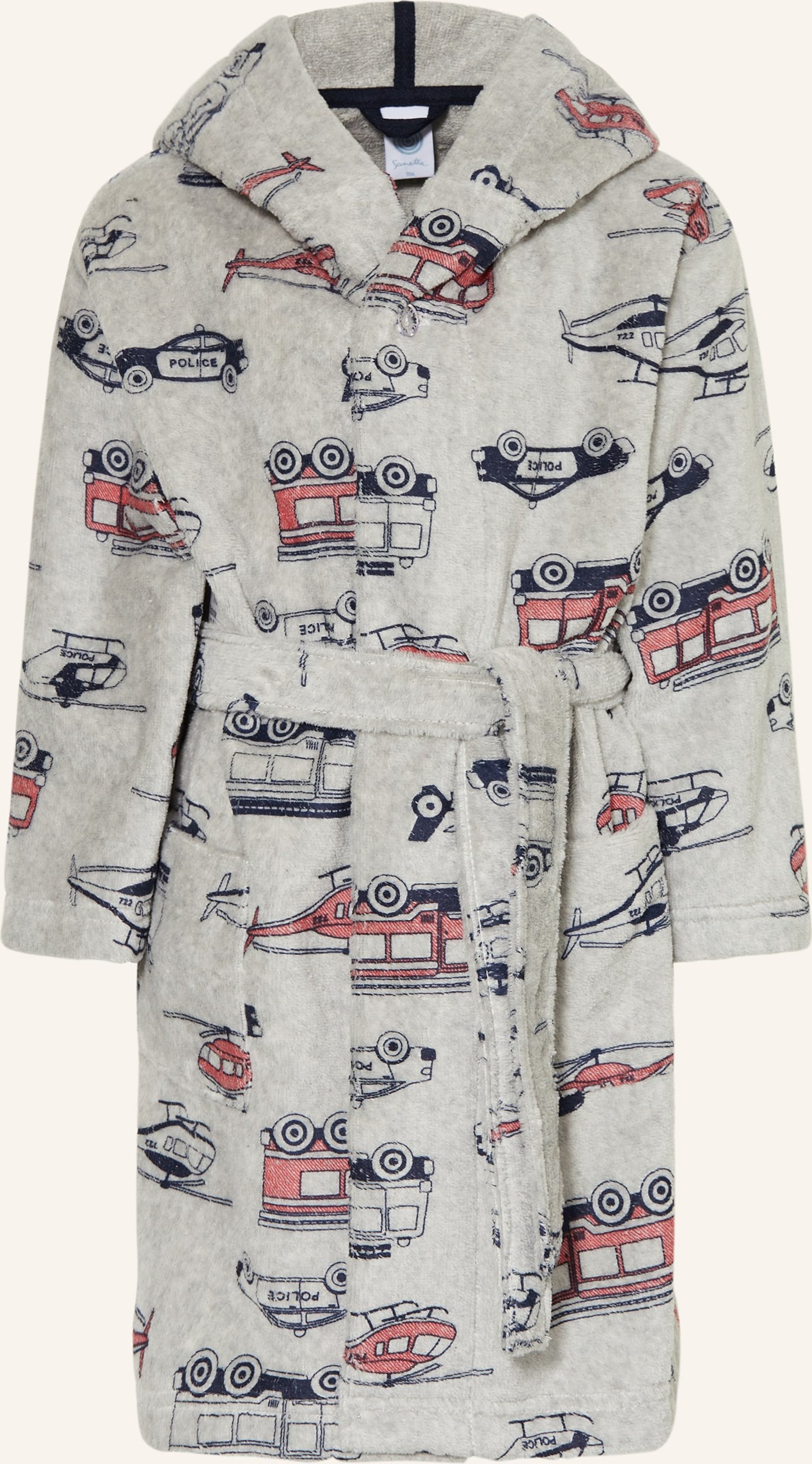 Sanetta Bademantel Mit Kapuze grau