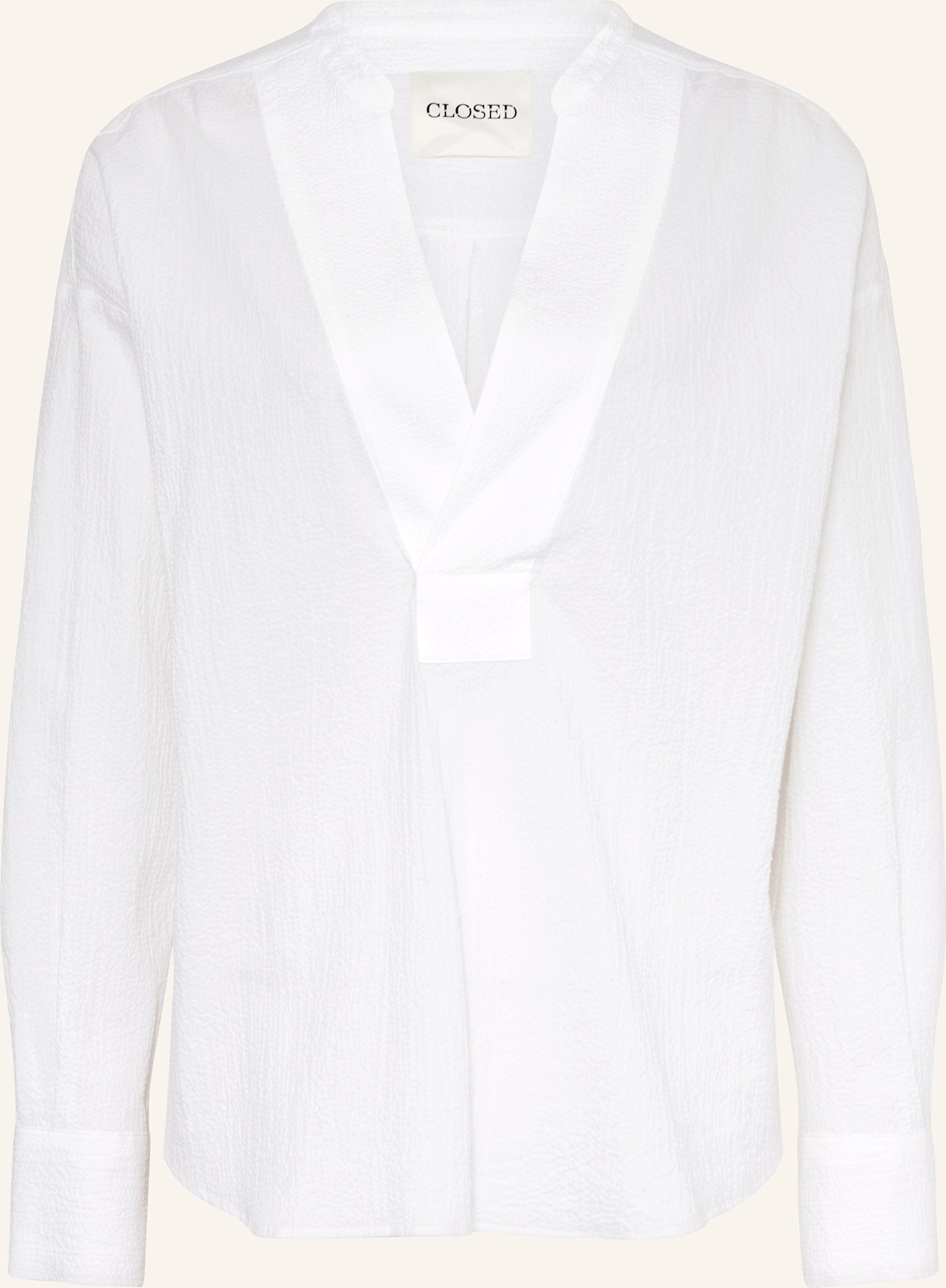 Closed Blusenshirt Aus Seersucker weiss