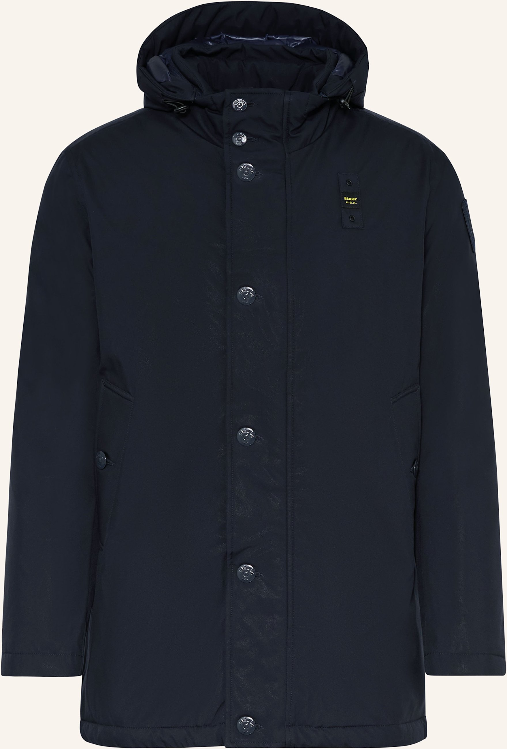 Thumbnail - Blauer Daunenparka Chester Mit Abnehmbarer Kapuze blau