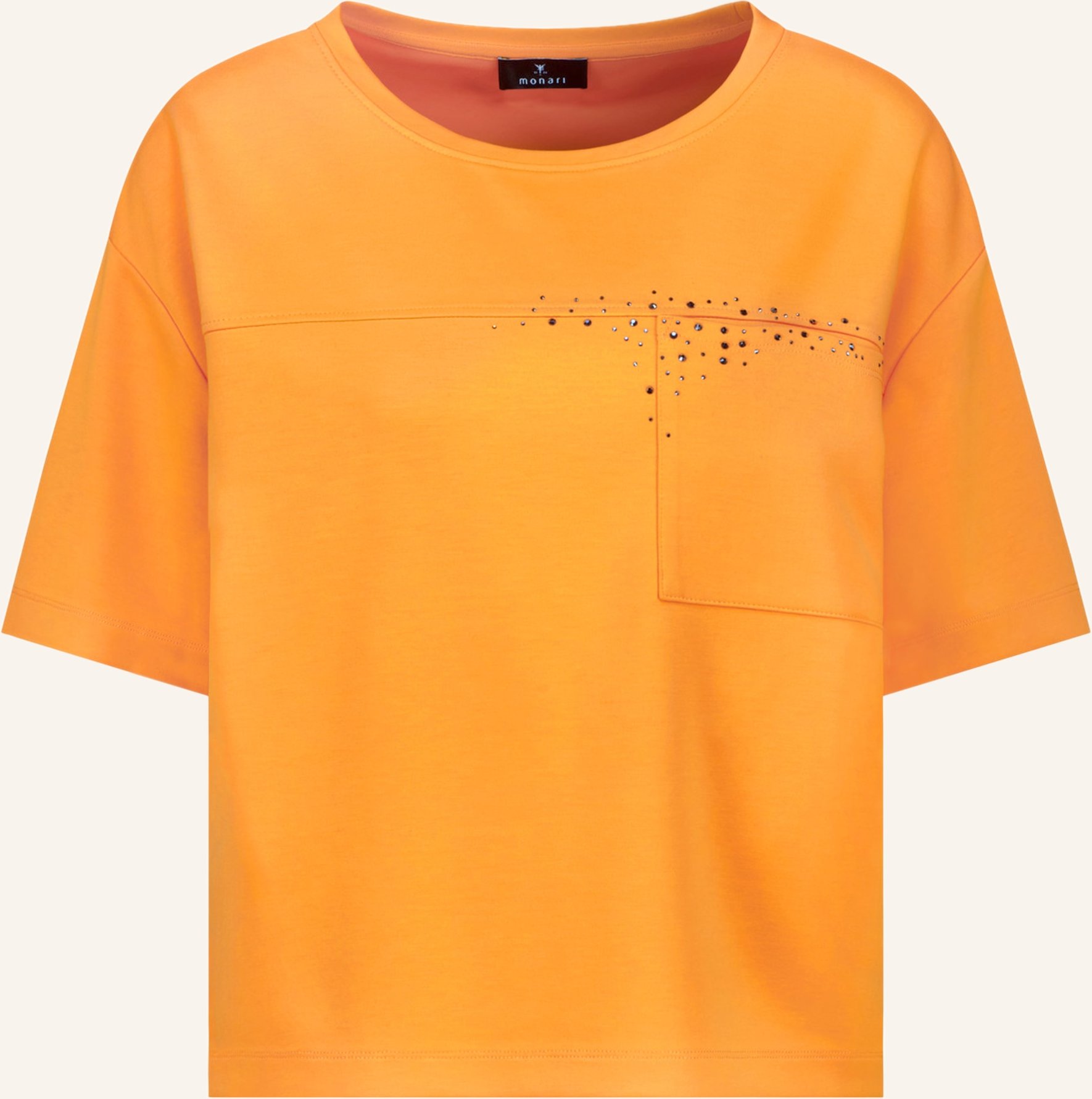 Monari T-Shirt Mit Schmucksteinen orange