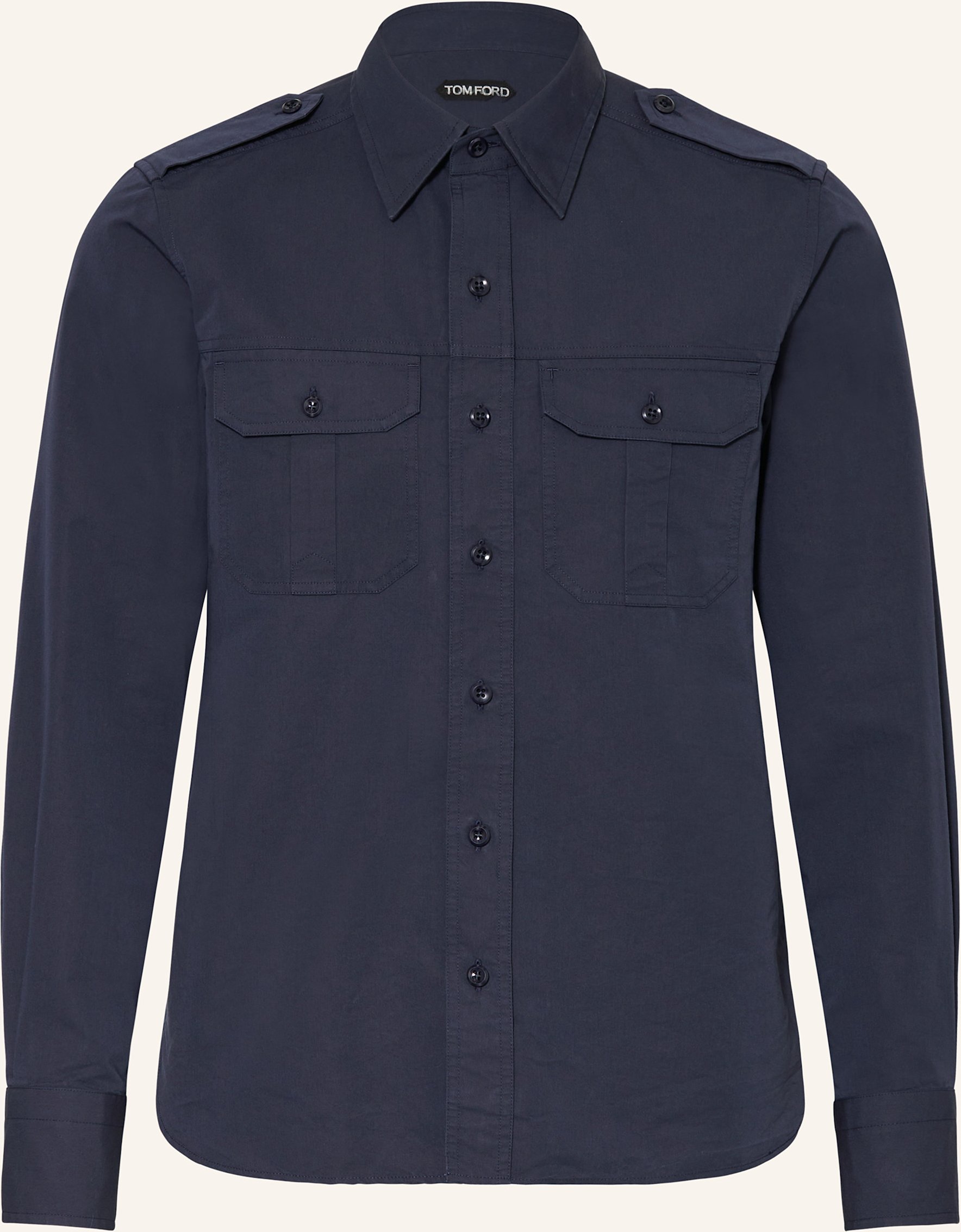 Tom Ford Hemd Regular Fit Mit Seide blau