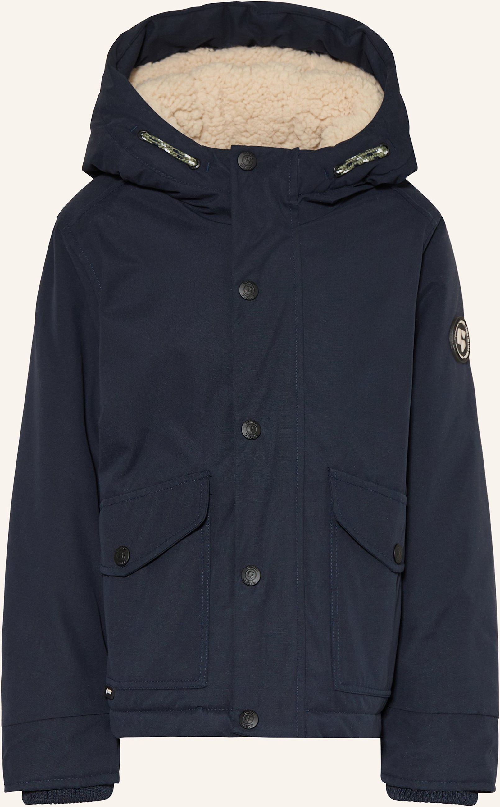 Garcia Parka Mit Kunstfell blau