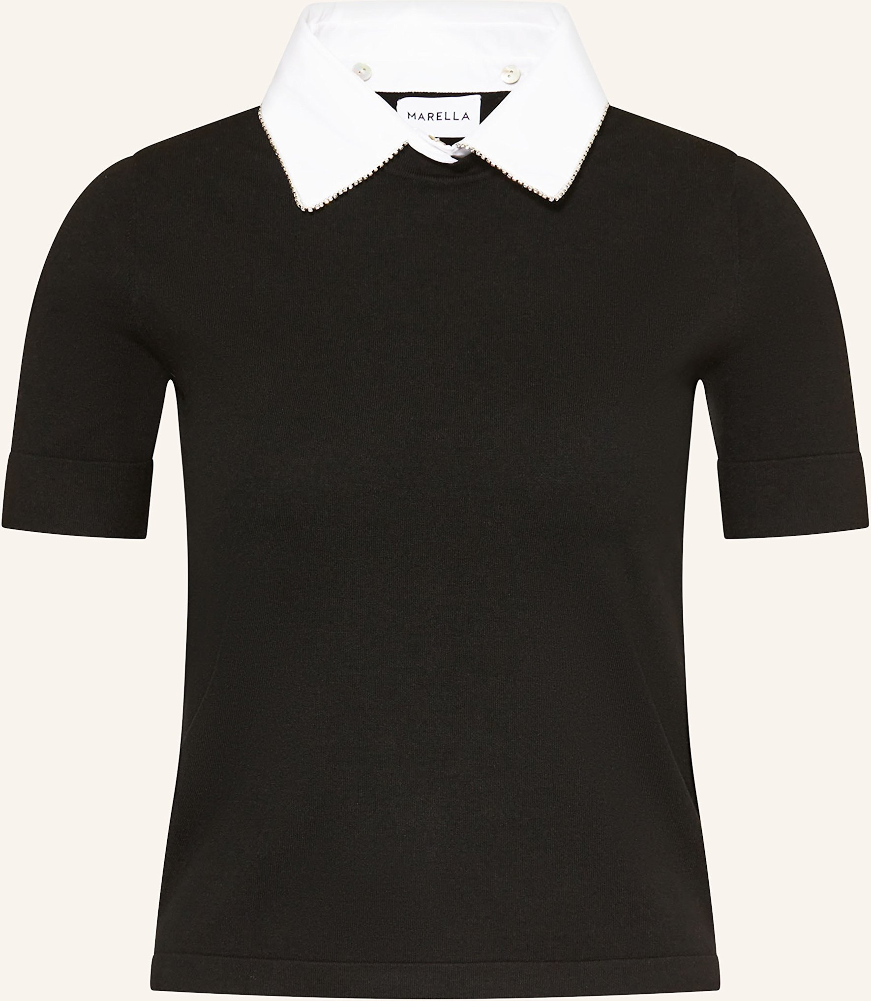 Marella Strickshirt Mit Abnehmbarem Kragen schwarz