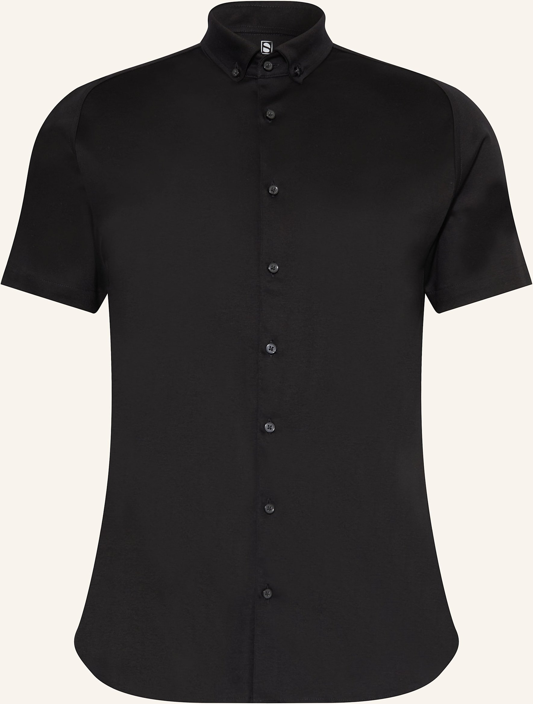 Thumbnail - Desoto Kurzarm-Hemd Slim Fit Aus Jersey schwarz