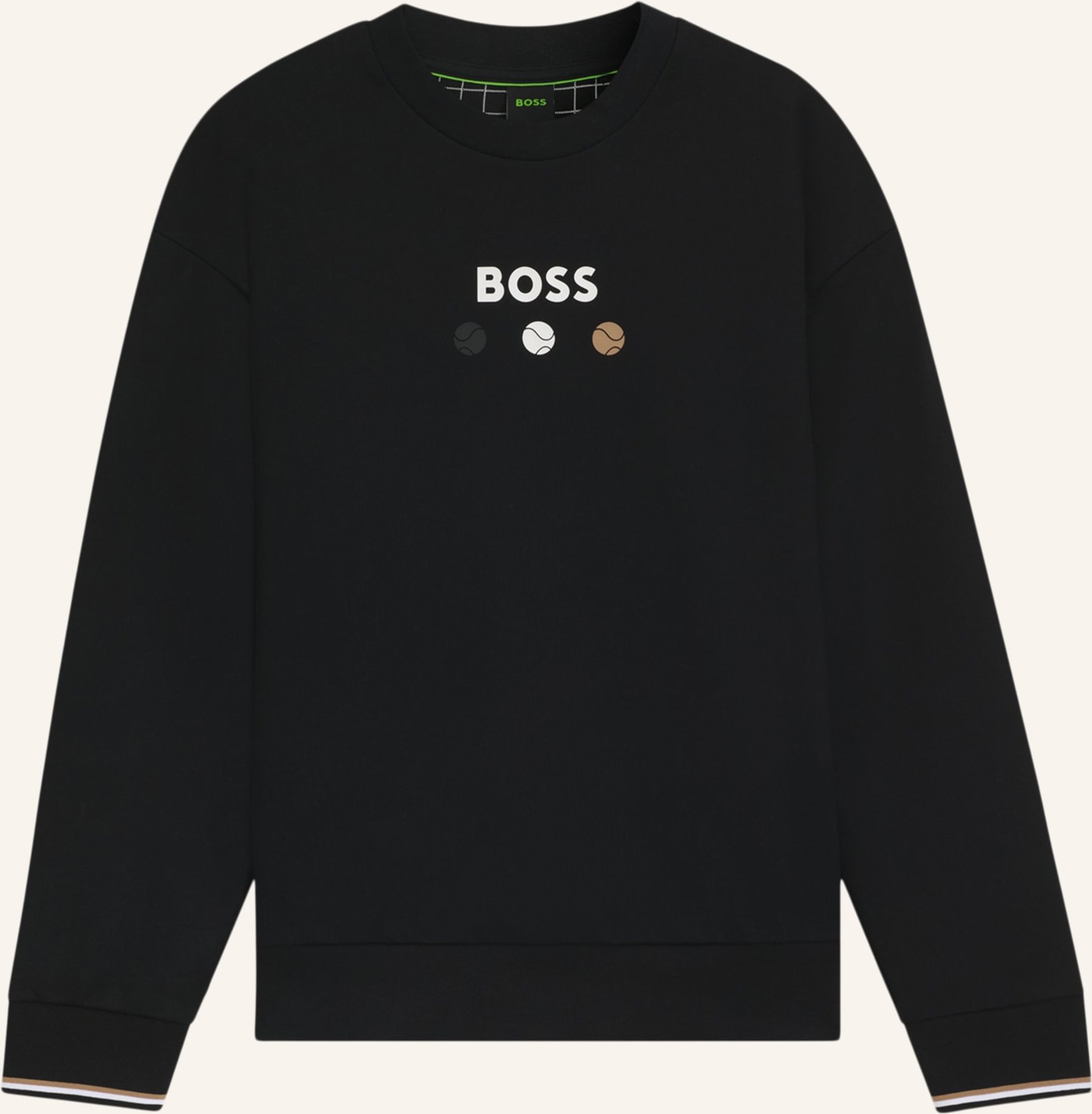 Boss Sweatshirt Crew Boss Open 25 Relaxed Fit schwarz