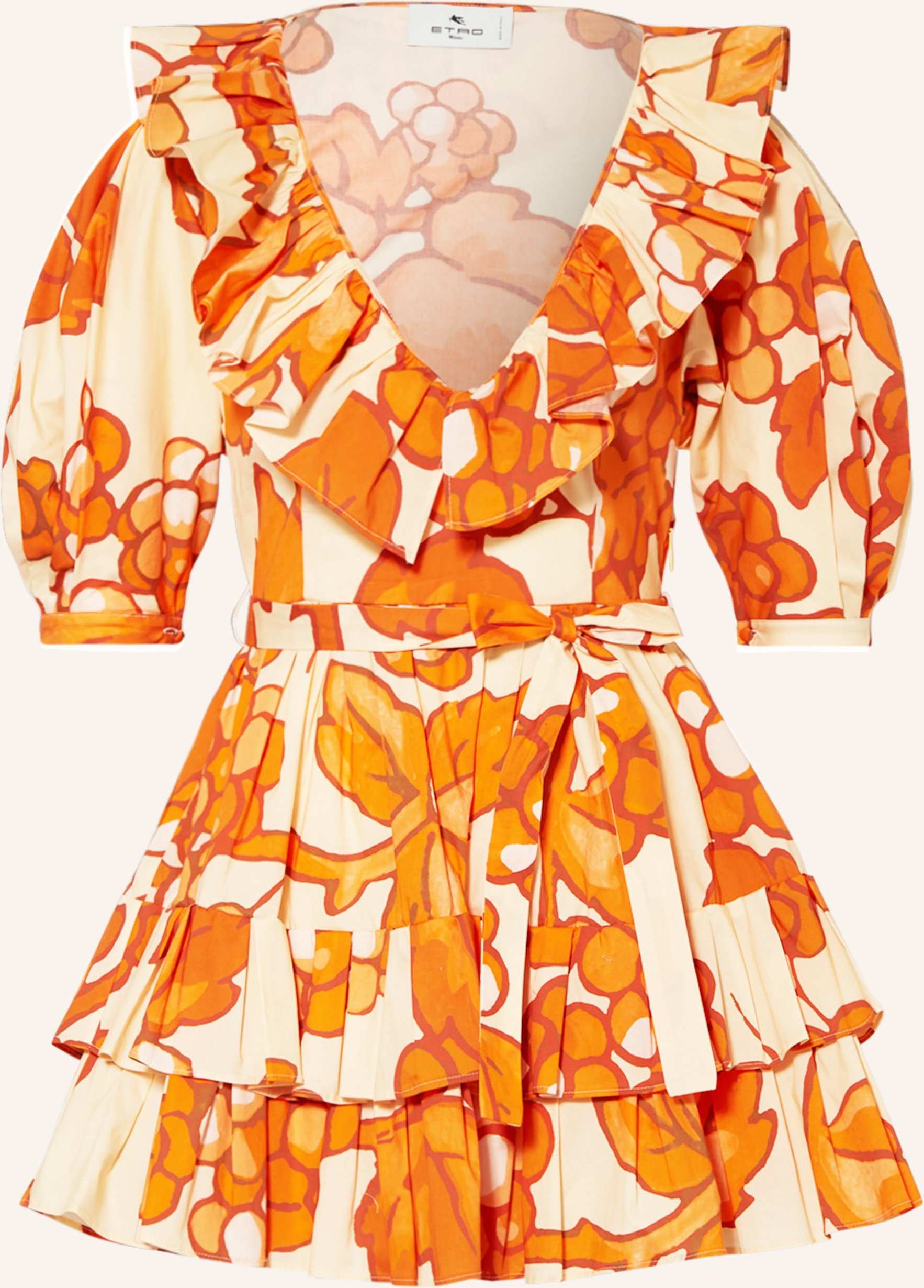 Etro Strandkleid Mit Volants orange