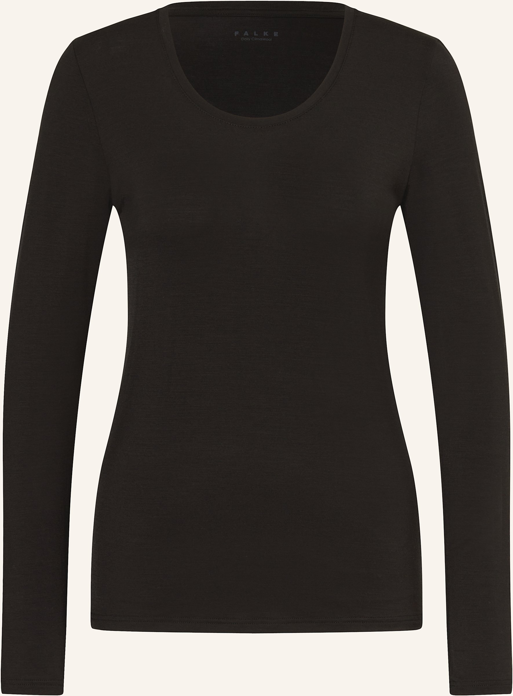 Falke Longsleeve Daily Climawool schwarz
