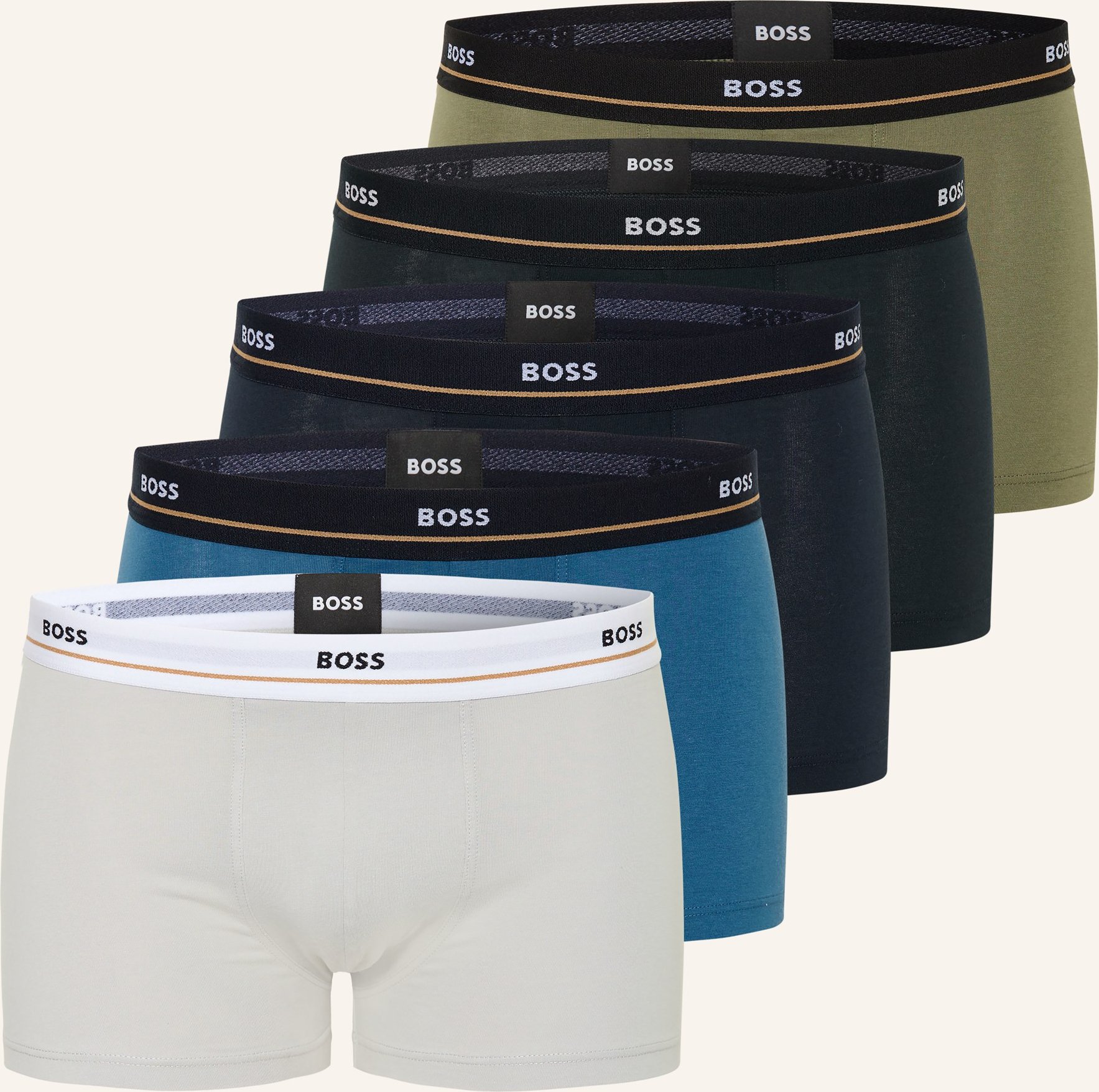 Boss 5er-Pack Boxershorts Essential gruen