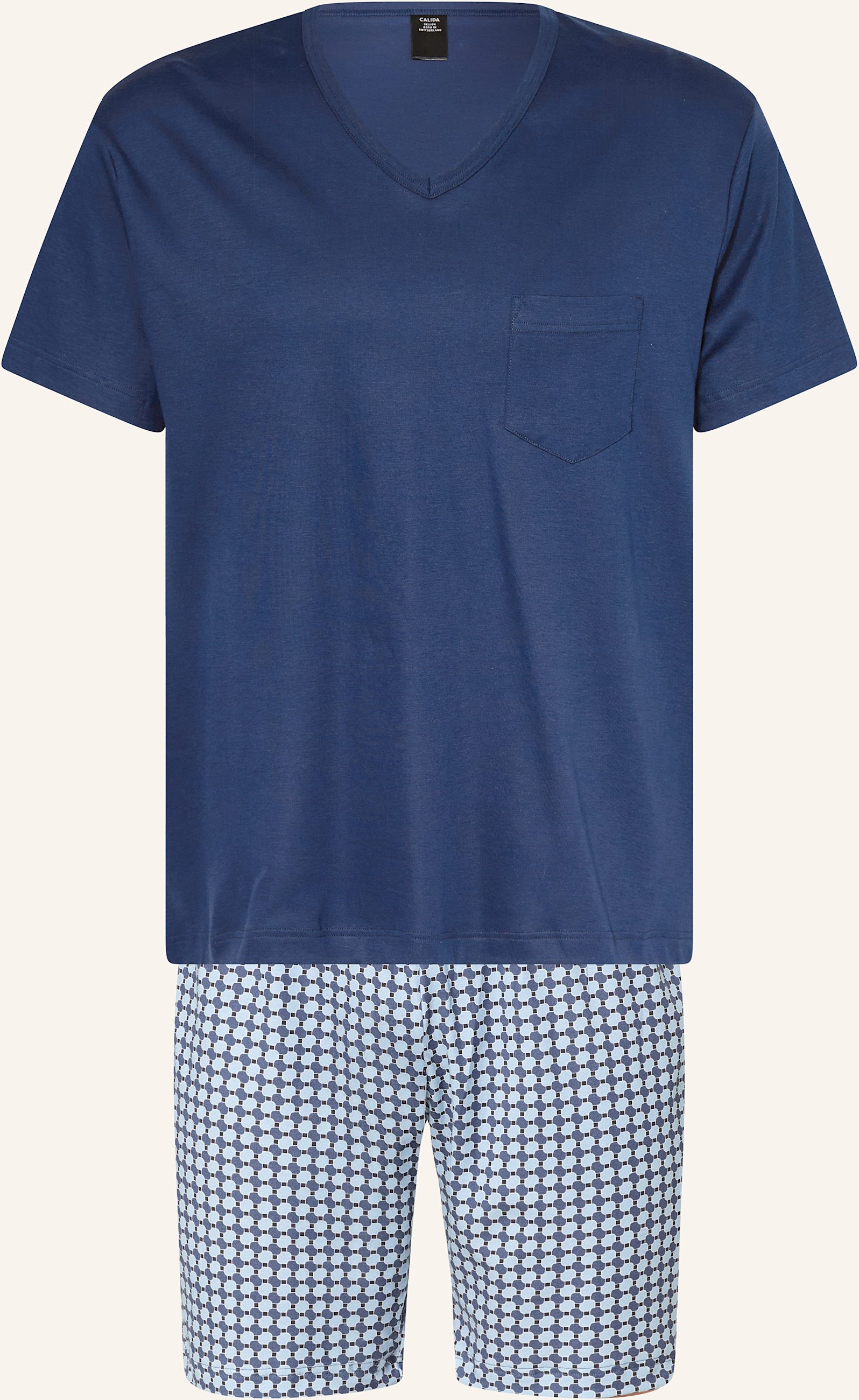 Thumbnail - Calida Shorty-Schlafanzug Relax Streamline 2 blau