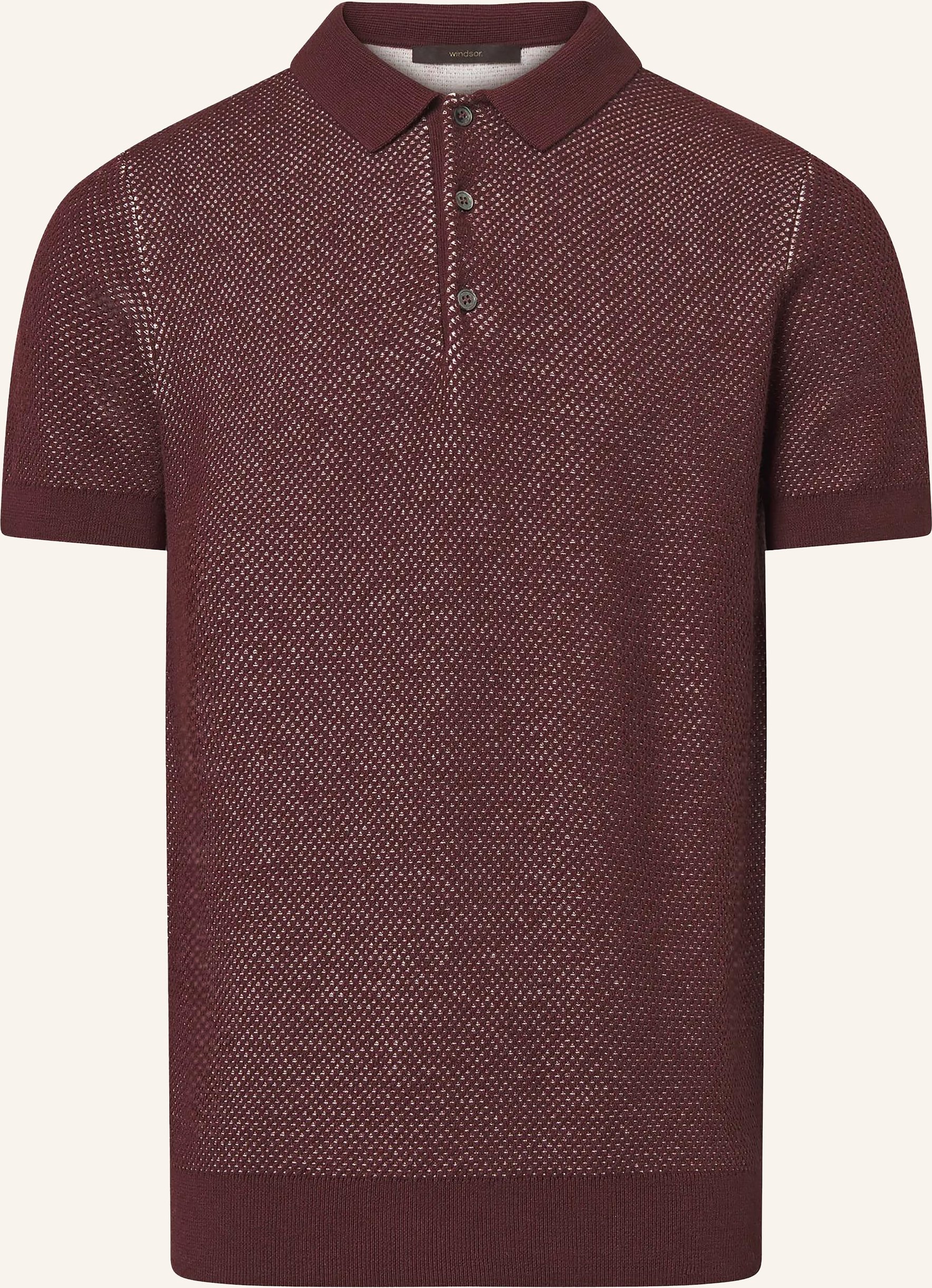 Windsor. Strick-Poloshirt Cashmilo rot