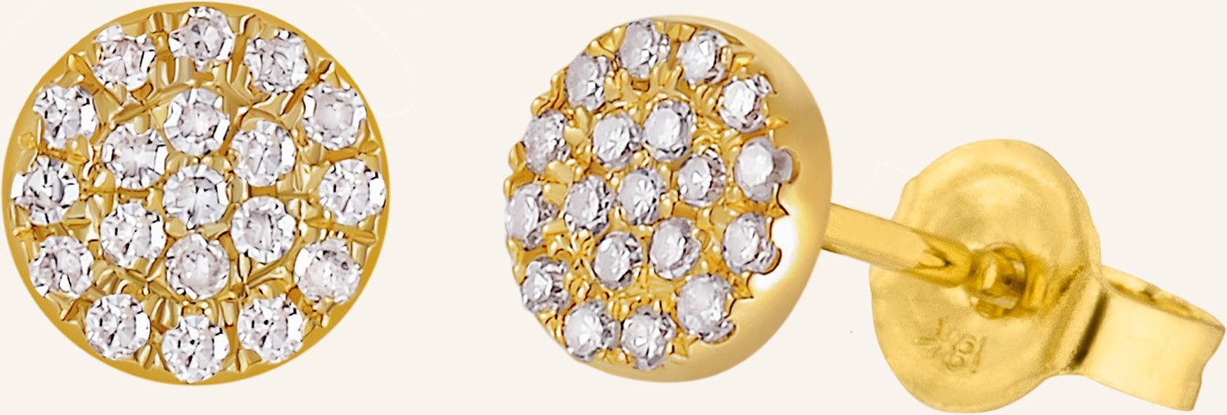 Leaf Ohrstecker Pavé Aus 18 Karat Gelbgold Mit Diamanten gold