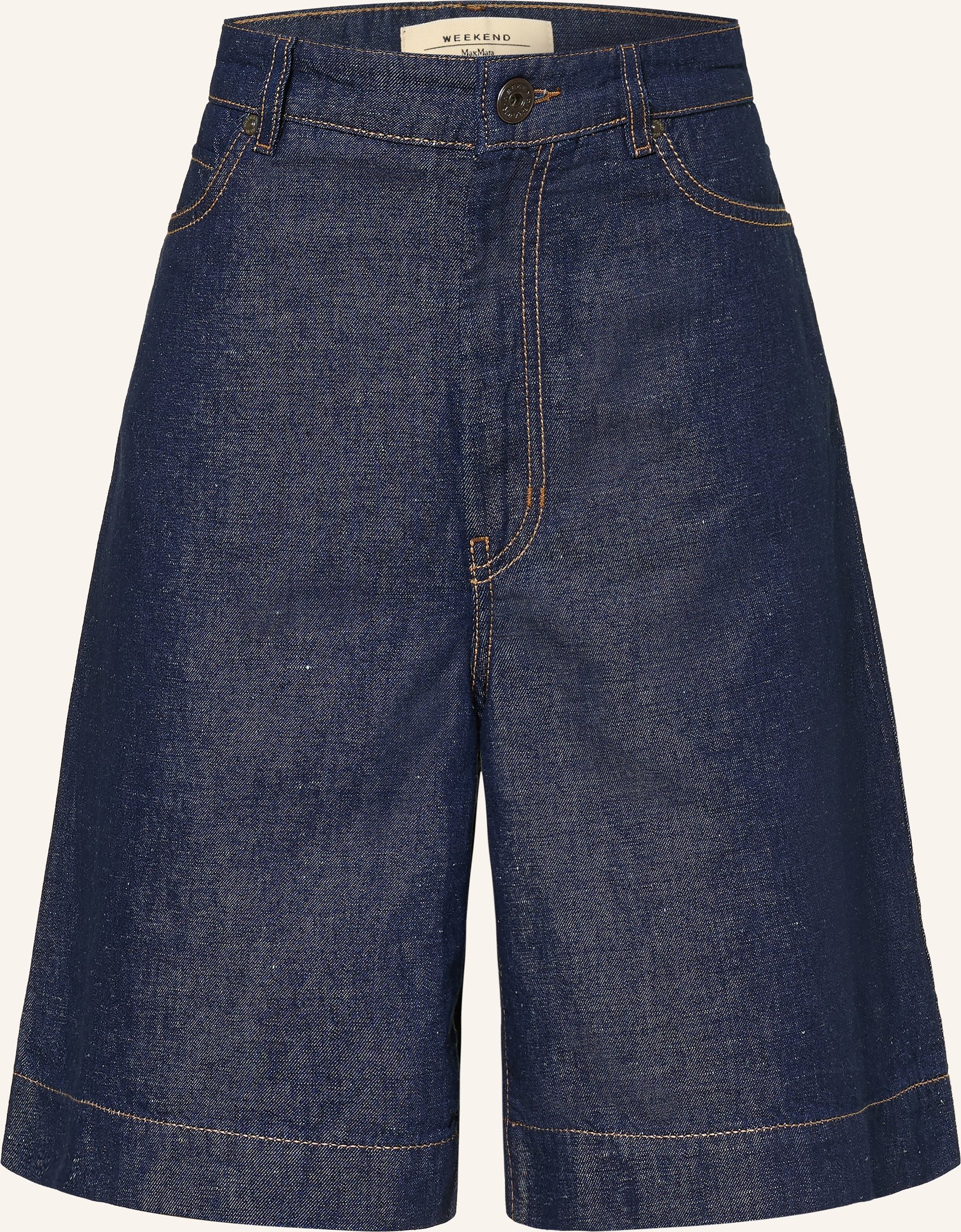 Weekend Max Mara Jeansshorts Dozono Mit Leinen blau