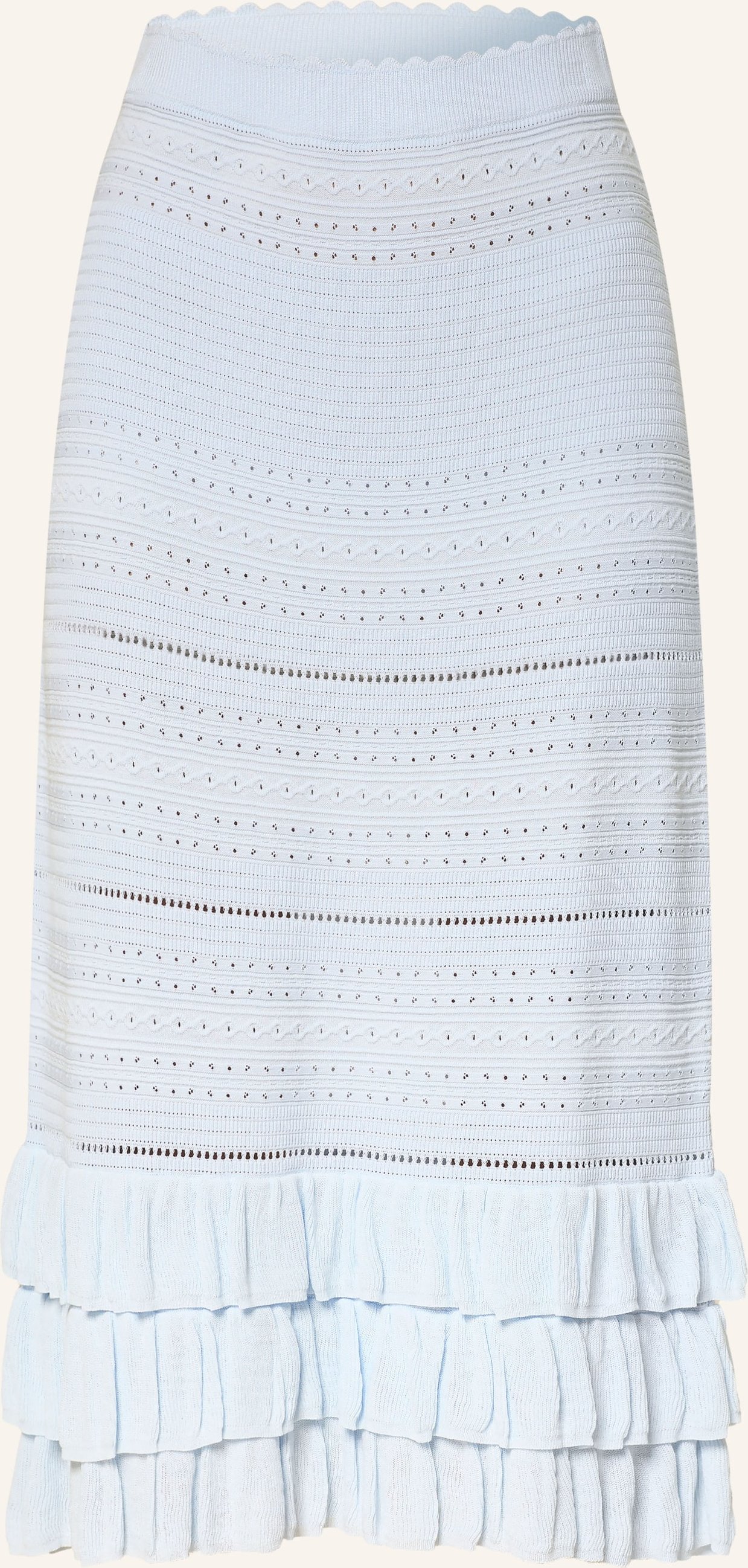 Maje Strickrock Mit Volants blau