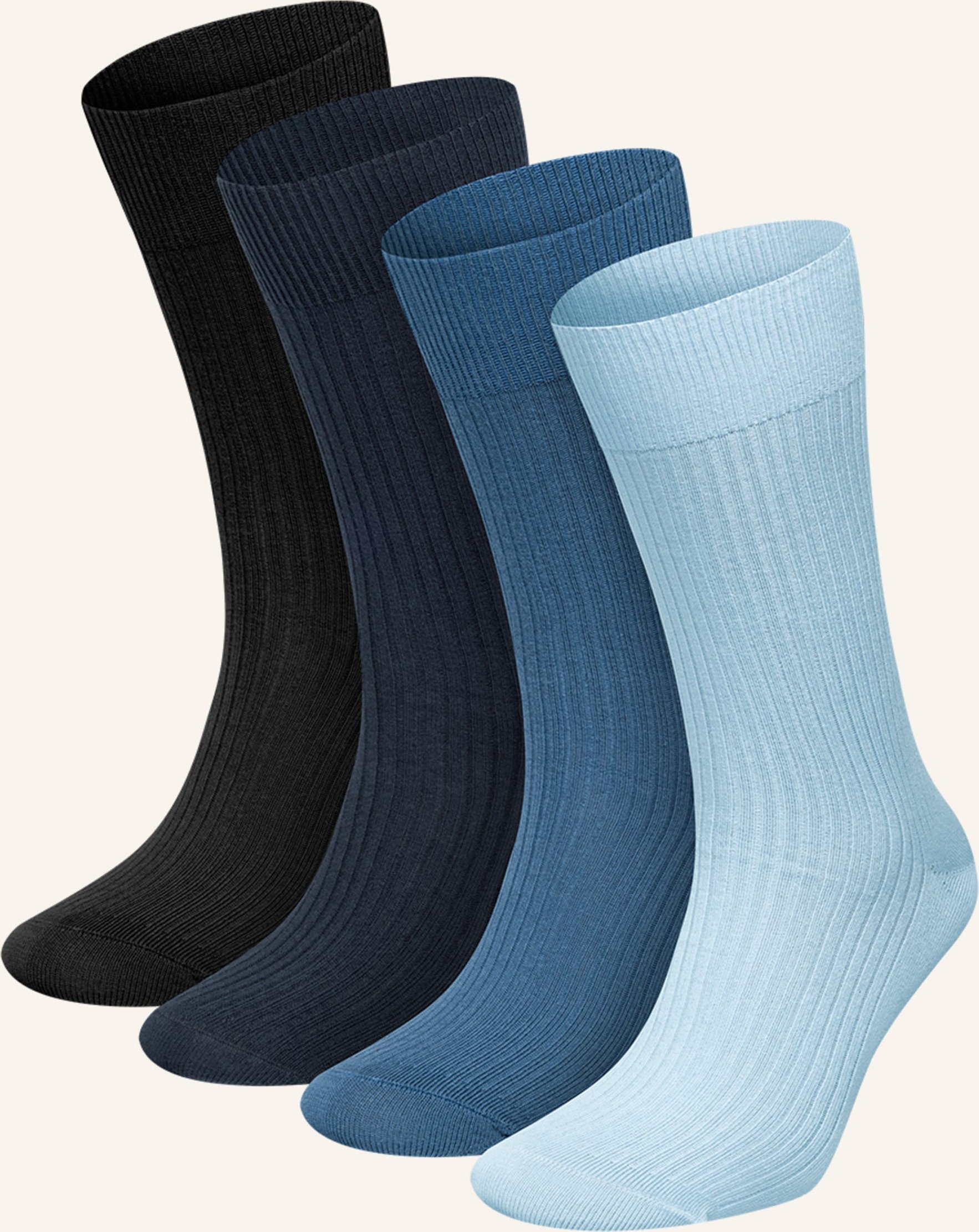 Dillysocks 4er-Pack Socken Premium Ribbed Collection blau