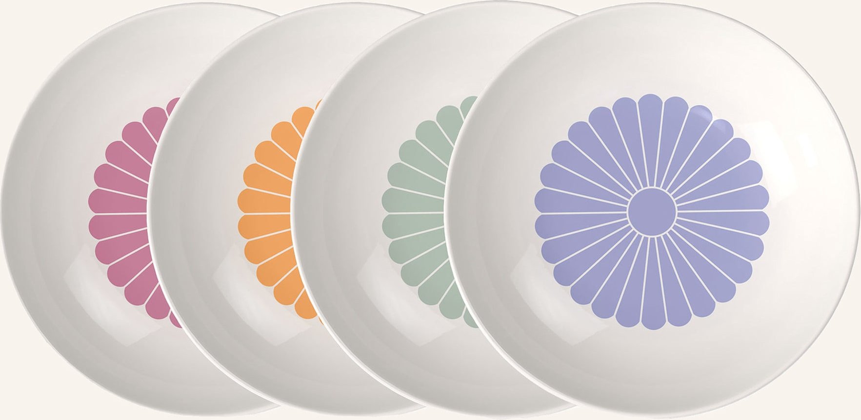 Villeroy & Boch Pastaschale, 4-Teilig Fleur Couleur weiss
