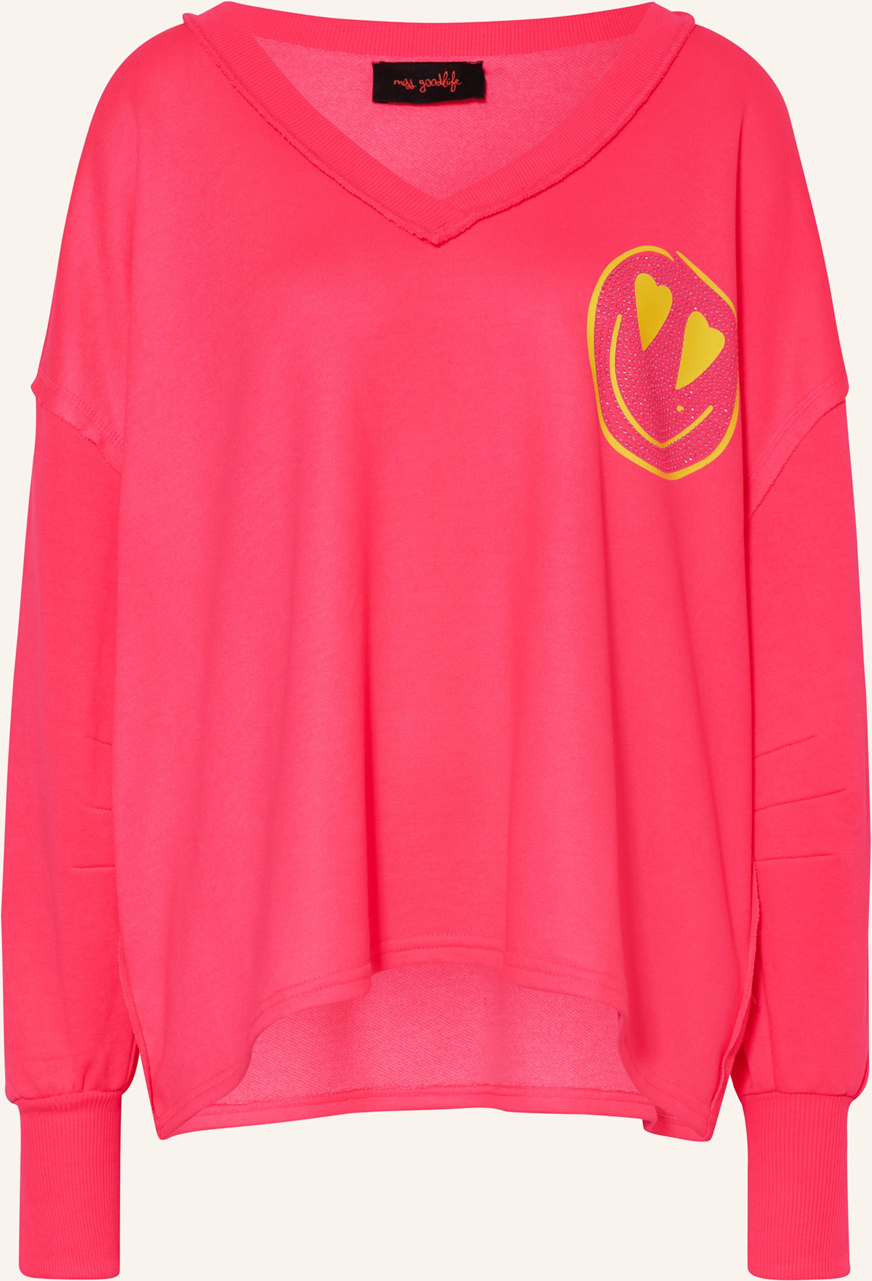 Miss Goodlife Sweatshirt Mit Schmucksteinen gelb